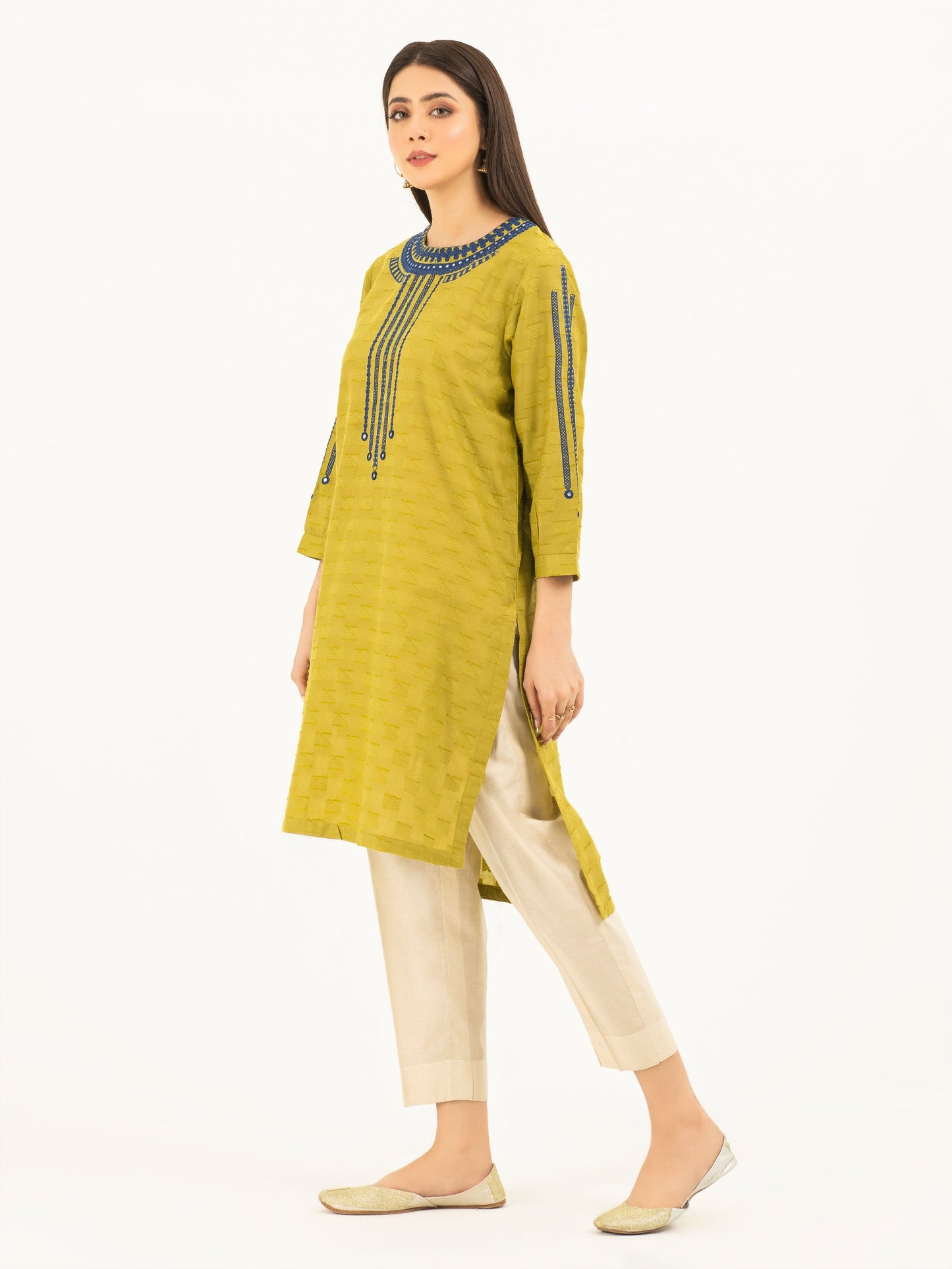 Self Jacquard Shirt-Embroidered (Pret)