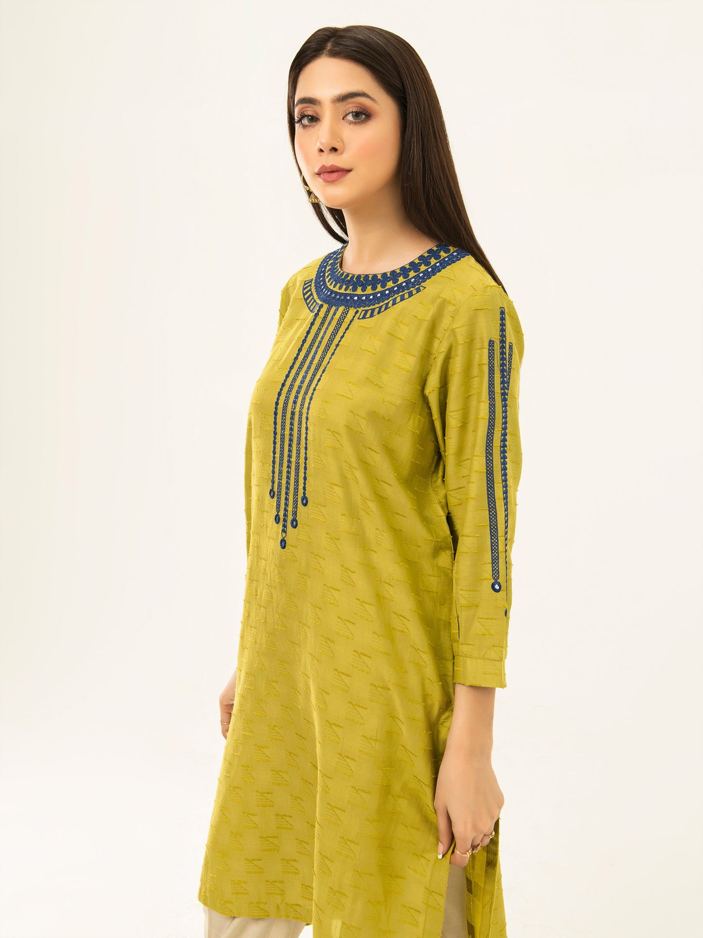 Self Jacquard Shirt-Embroidered (Pret)