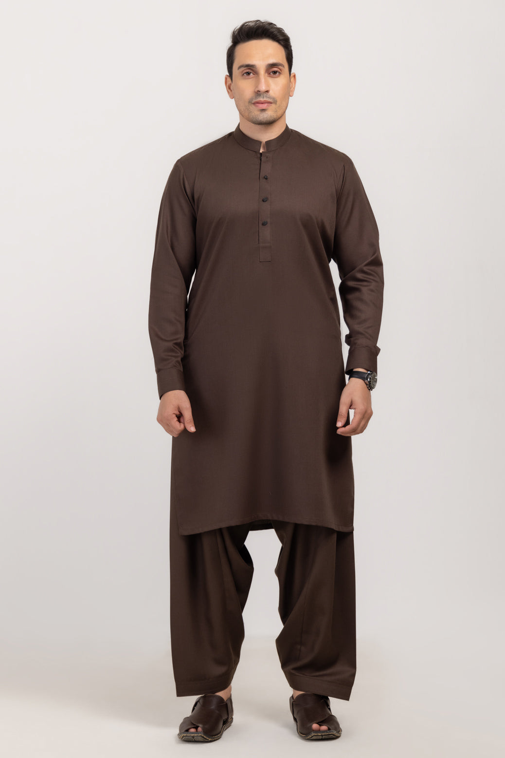 D-BROWN-BLENDED-SHALWAR SUIT  - (GSBW24-015)