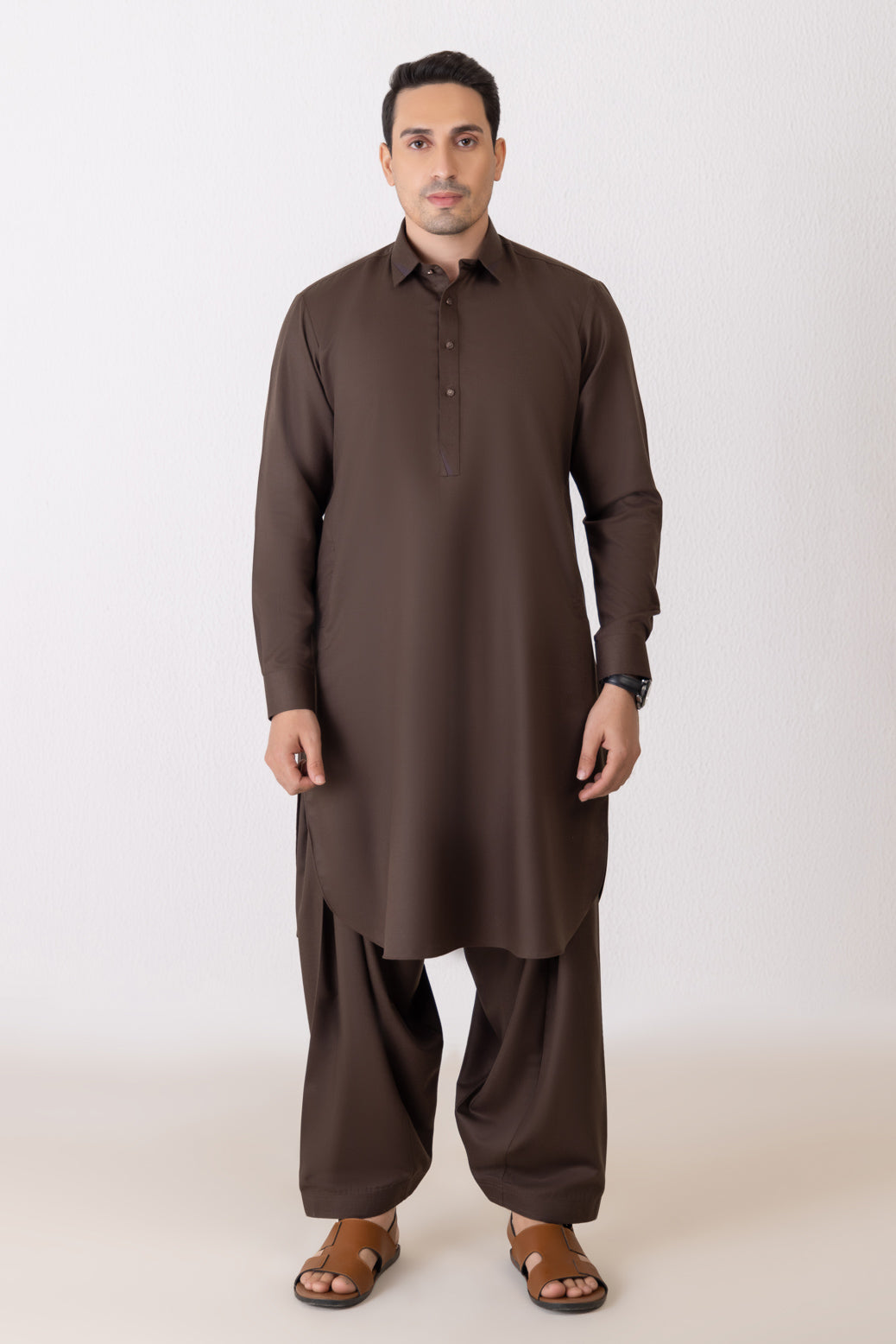 D-BROWN-BLENDED-SHALWAR SUIT  - (GSSW24-017)