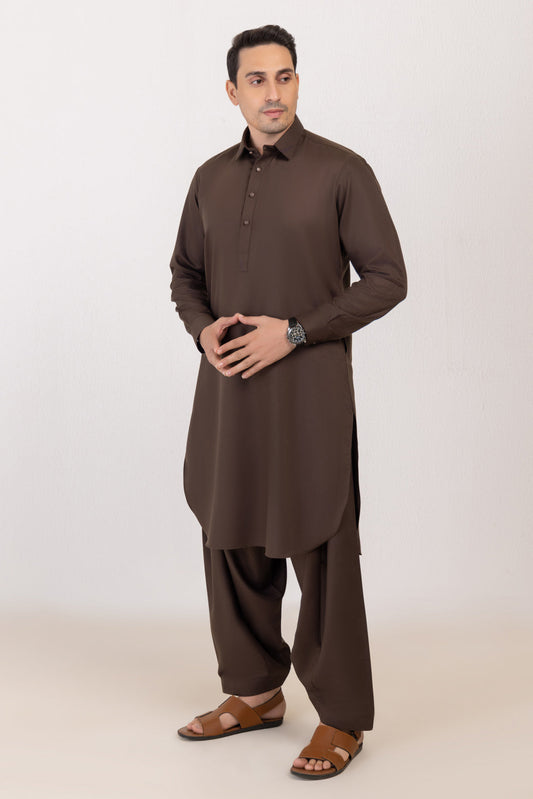 D-BROWN-BLENDED-SHALWAR SUIT  - (GSSW24-017)