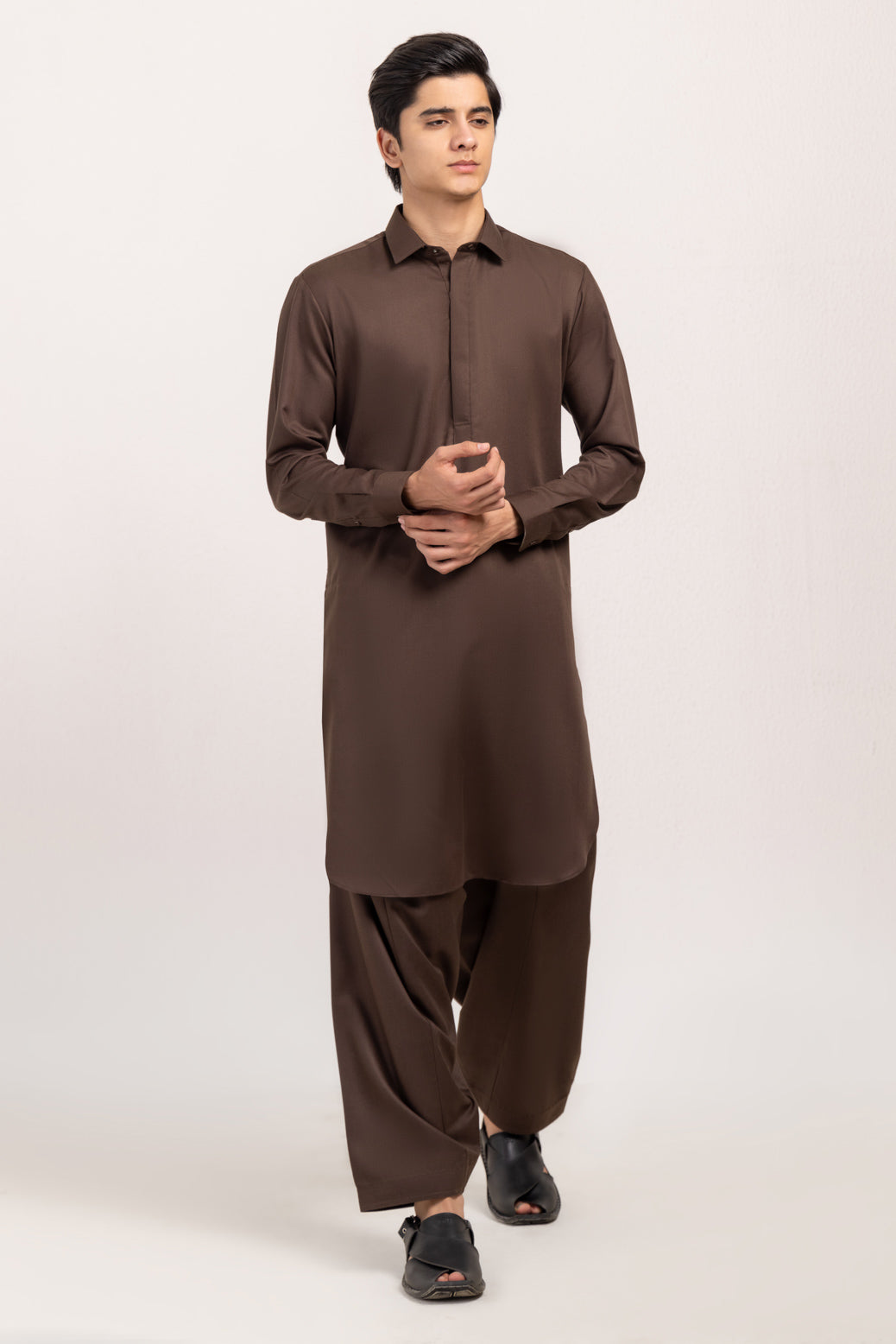 D-BROWN-BLENDED-SHALWAR SUIT  - (GSSW24-025)