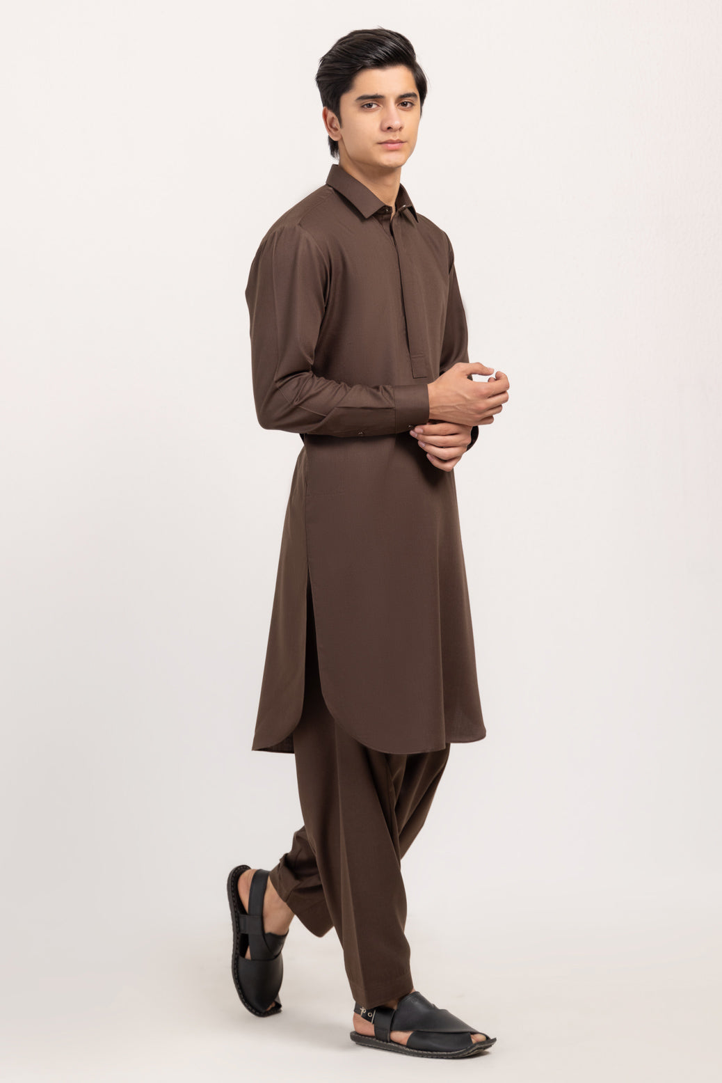 D-BROWN-BLENDED-SHALWAR SUIT  - (GSSW24-025)