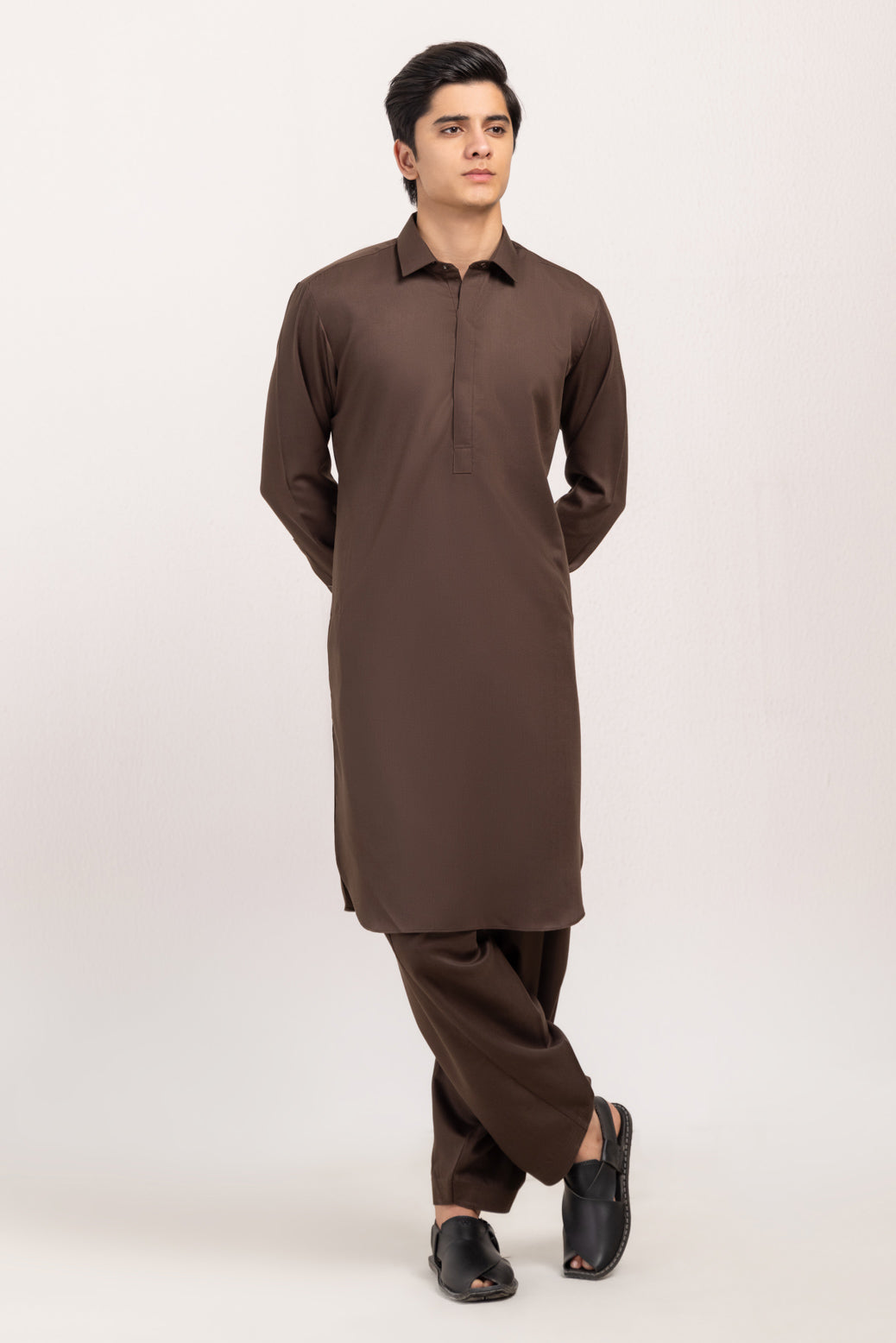 D-BROWN-BLENDED-SHALWAR SUIT  - (GSSW24-025)