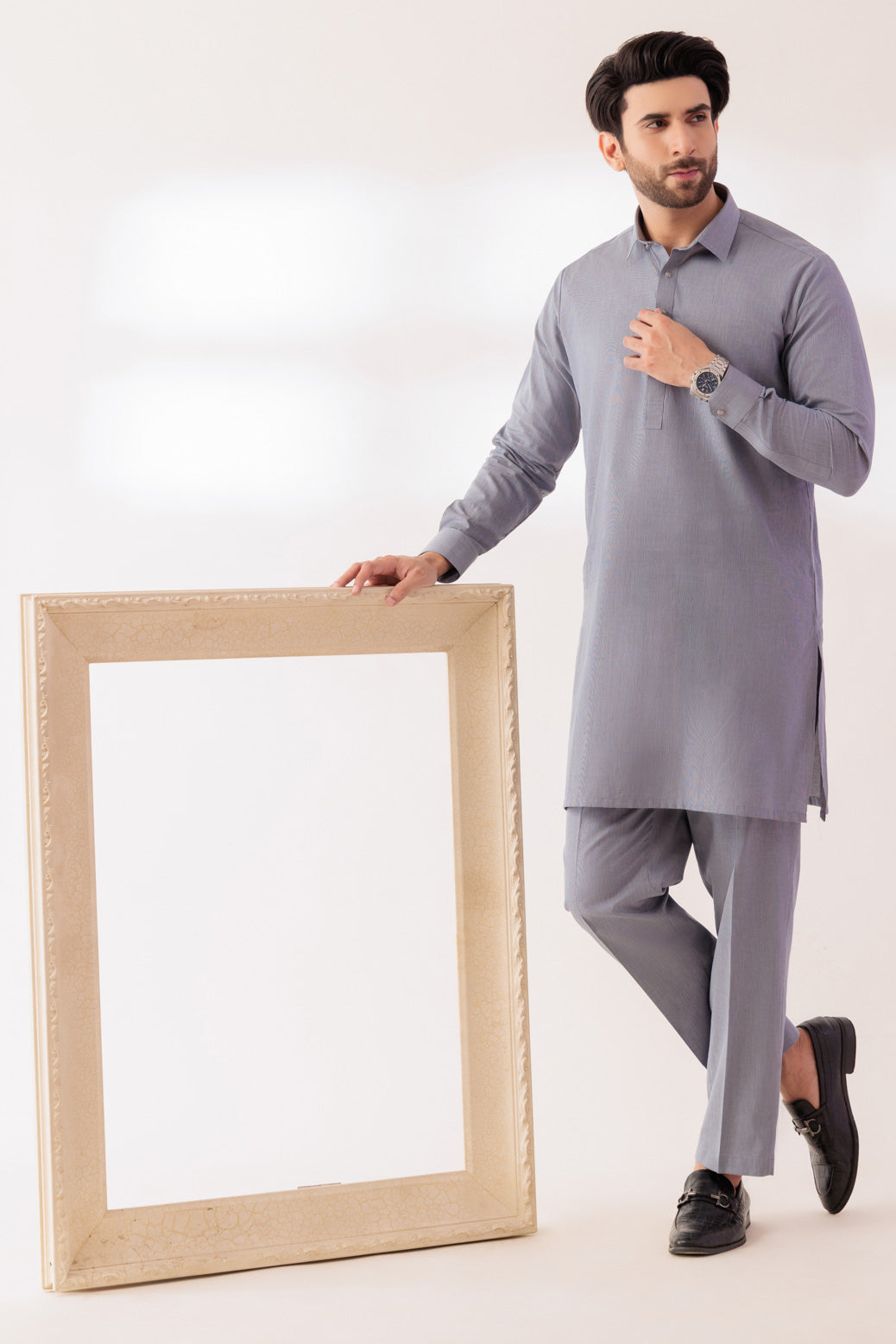 CAVIAR-YARN DYED-KURTA TROUSER - (KSR24-014)