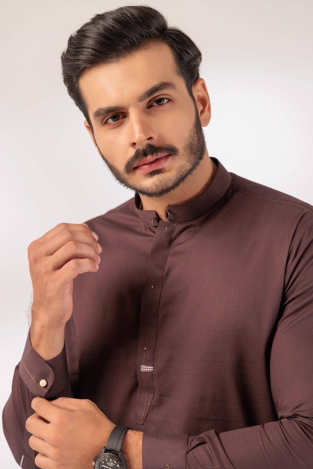 D-COFFEE-COTTON-KURTA TROUSER - (KSR24-024)