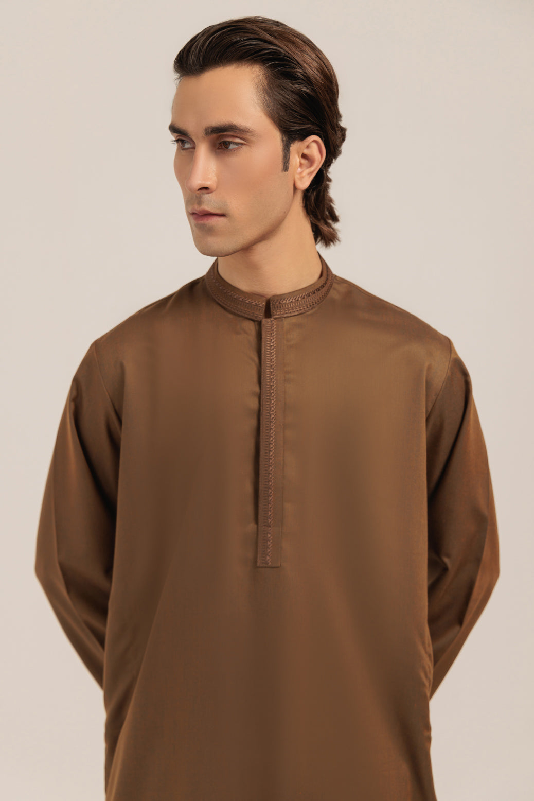 GOLDEN-BLENDED-KURTA SHALWAR - (KSRW24-022)