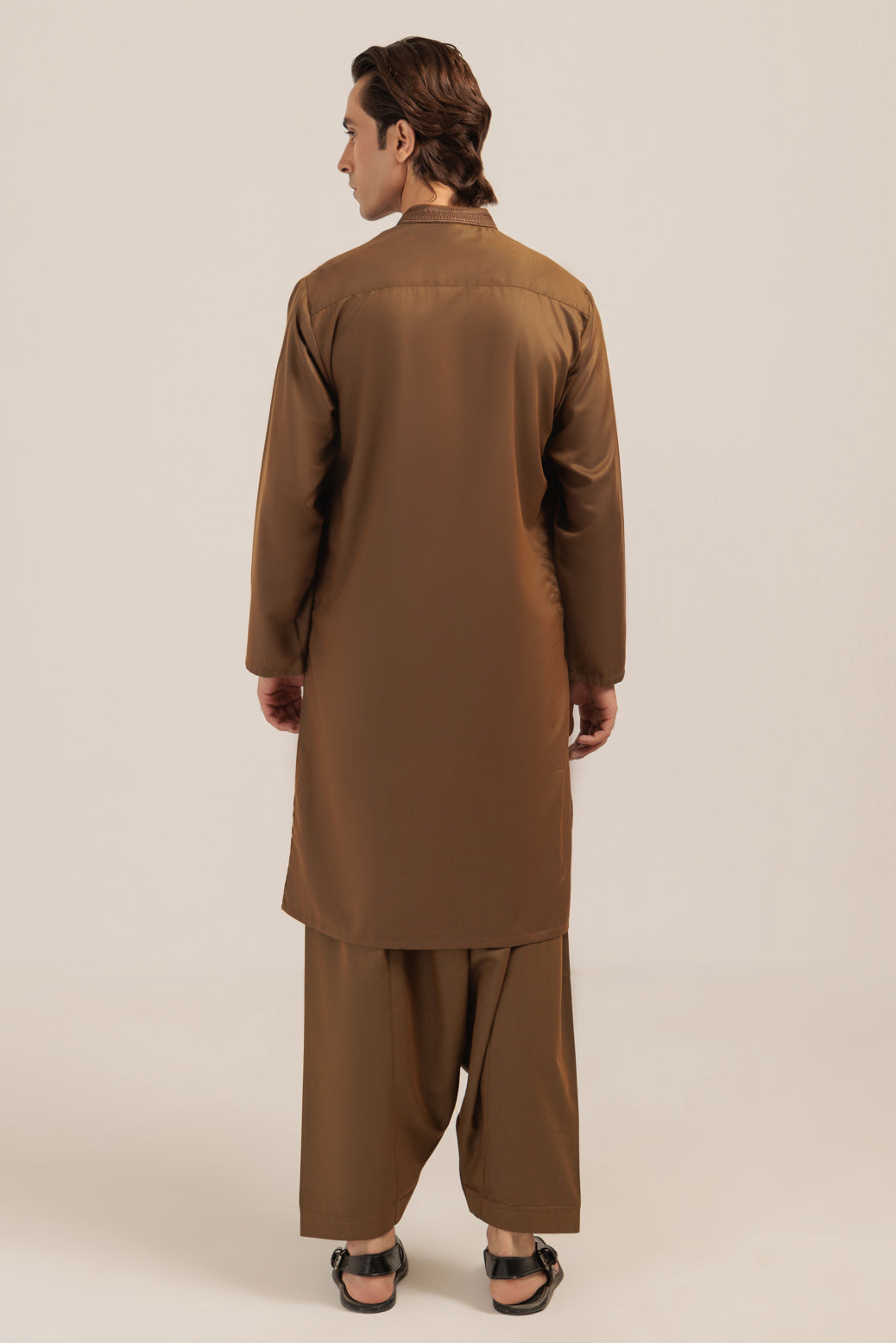 GOLDEN-BLENDED-KURTA SHALWAR - (KSRW24-022)