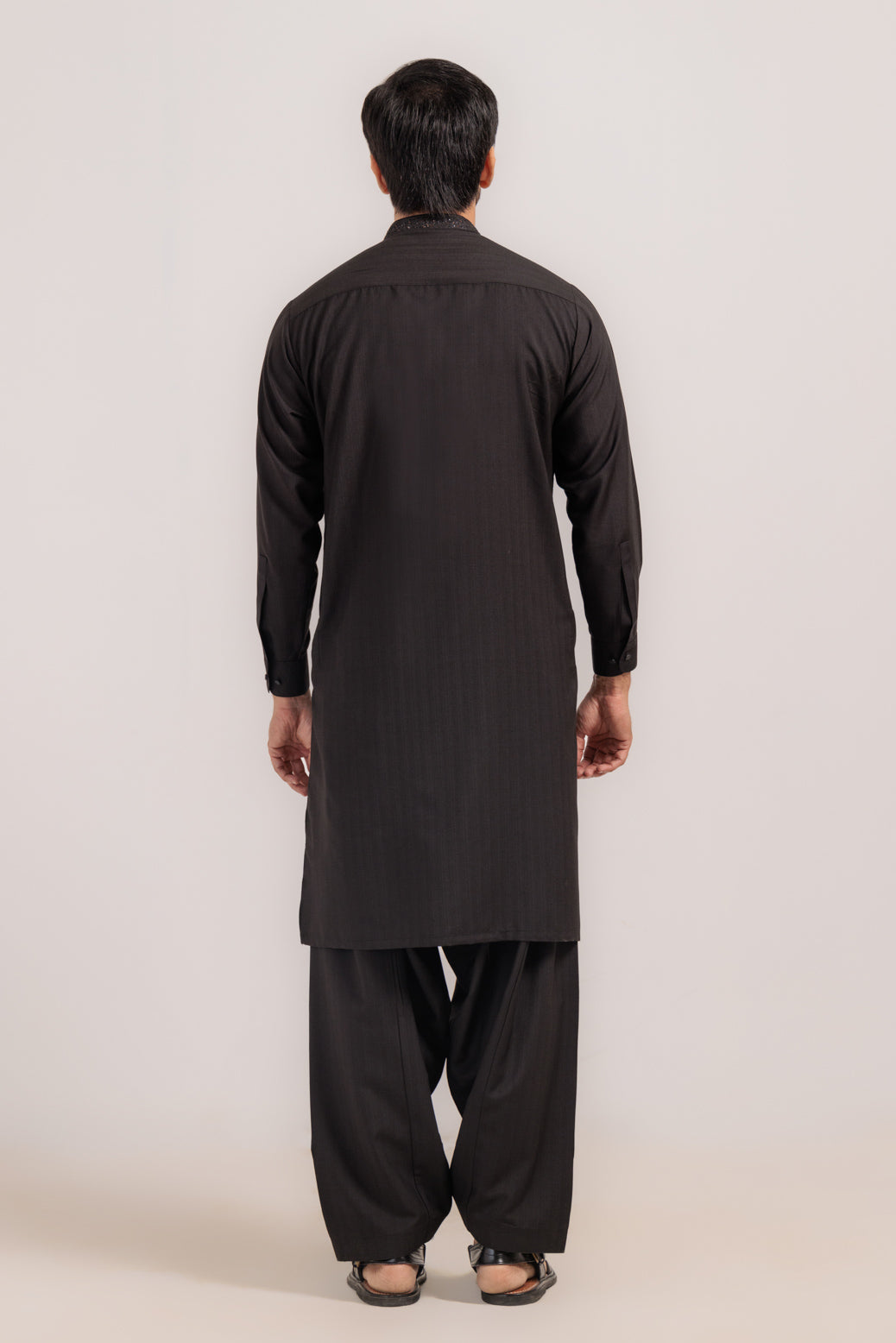 BLACK-DOBBY-KURTA SHALWAR - (KSRW24-028)