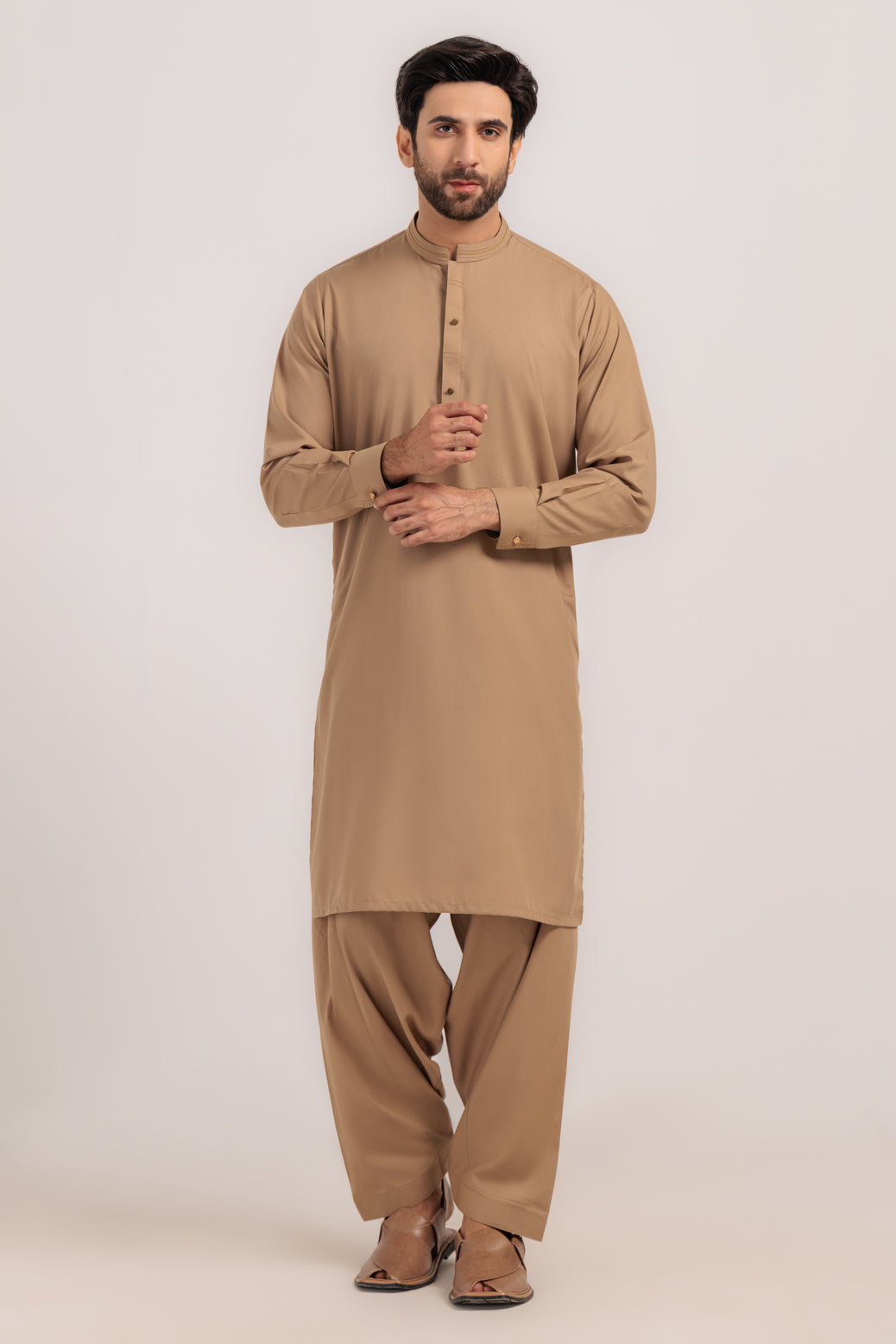 BEIGE-BLENDED-KURTA SHALWAR - (KSRW24-030)