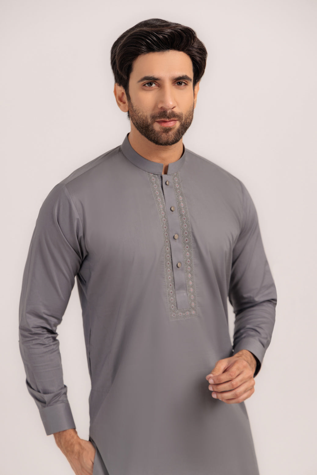 CEMENT-COTTON-KURTA TROUSER - (KSW24-013)