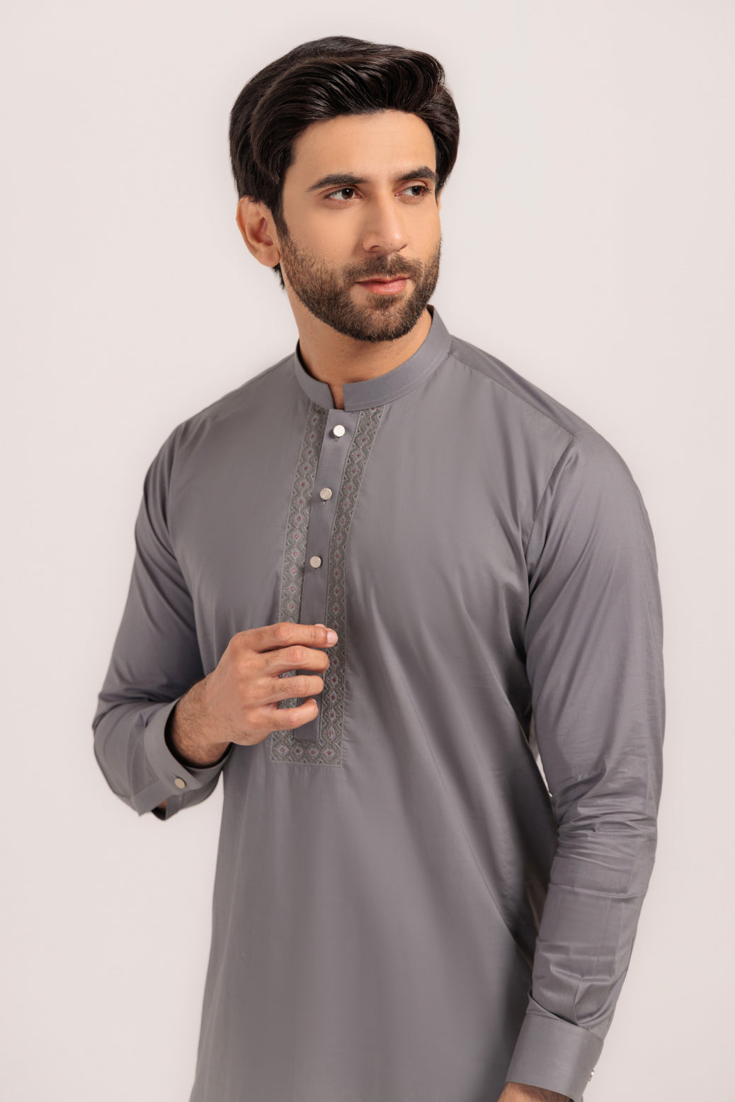 CEMENT-COTTON-KURTA TROUSER - (KSW24-013)