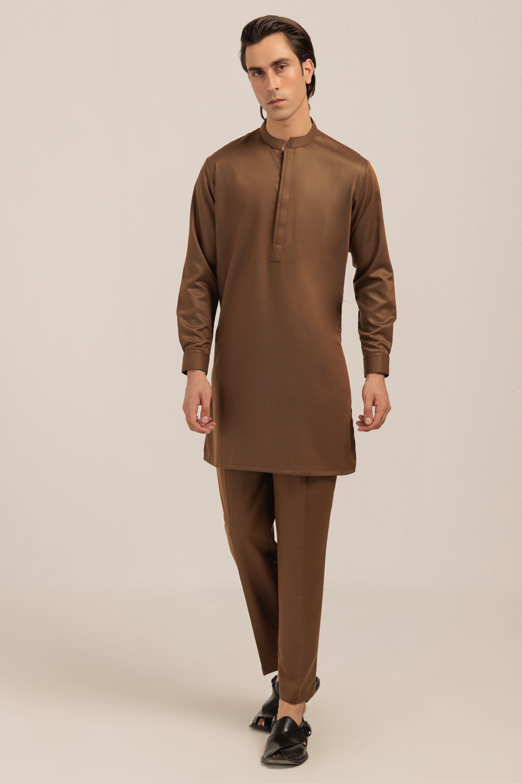 GOLDEN-BLENDED-KURTA TROUSER - (KSW24-024)