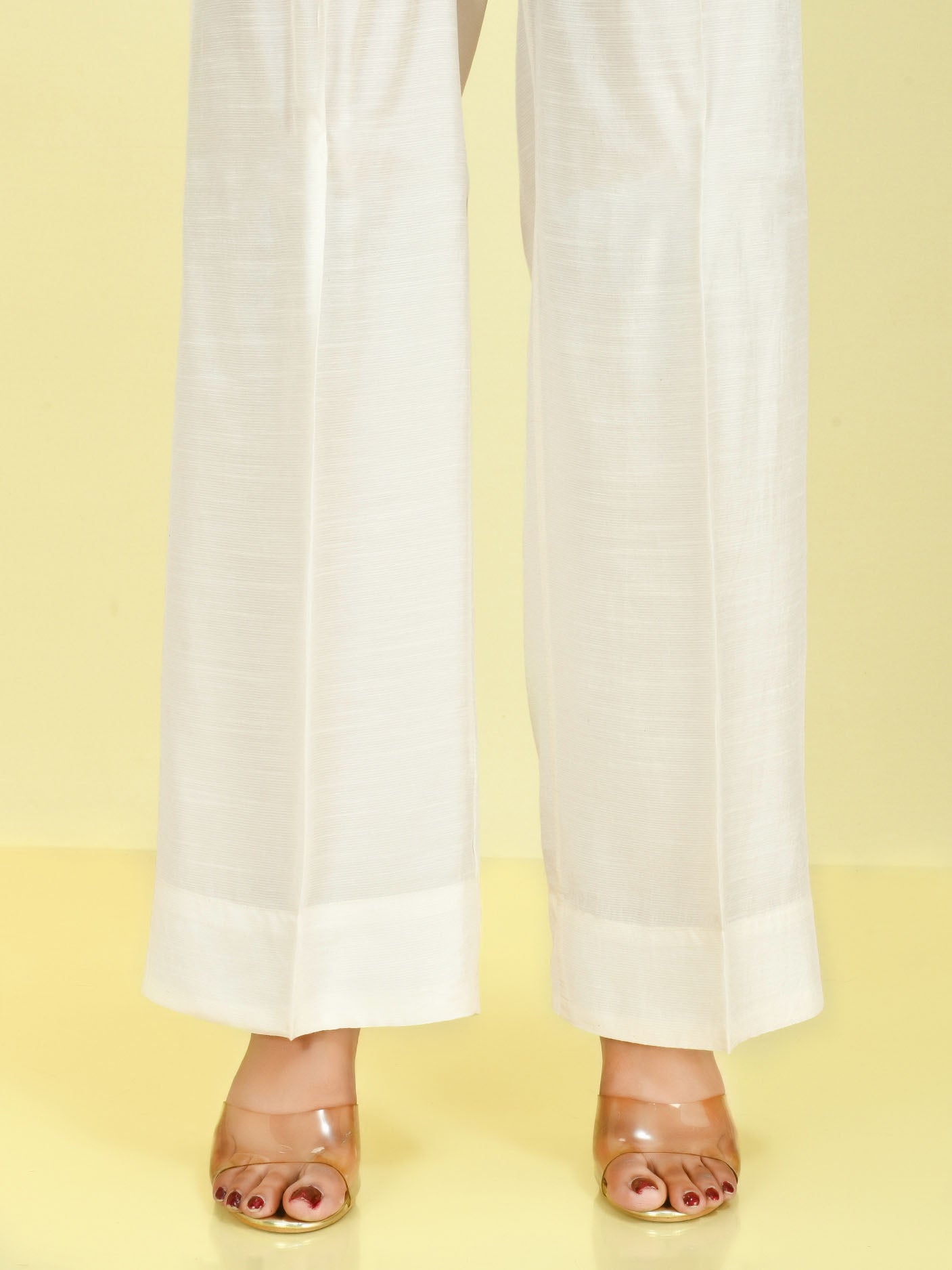 Raw Silk Pants -Cream