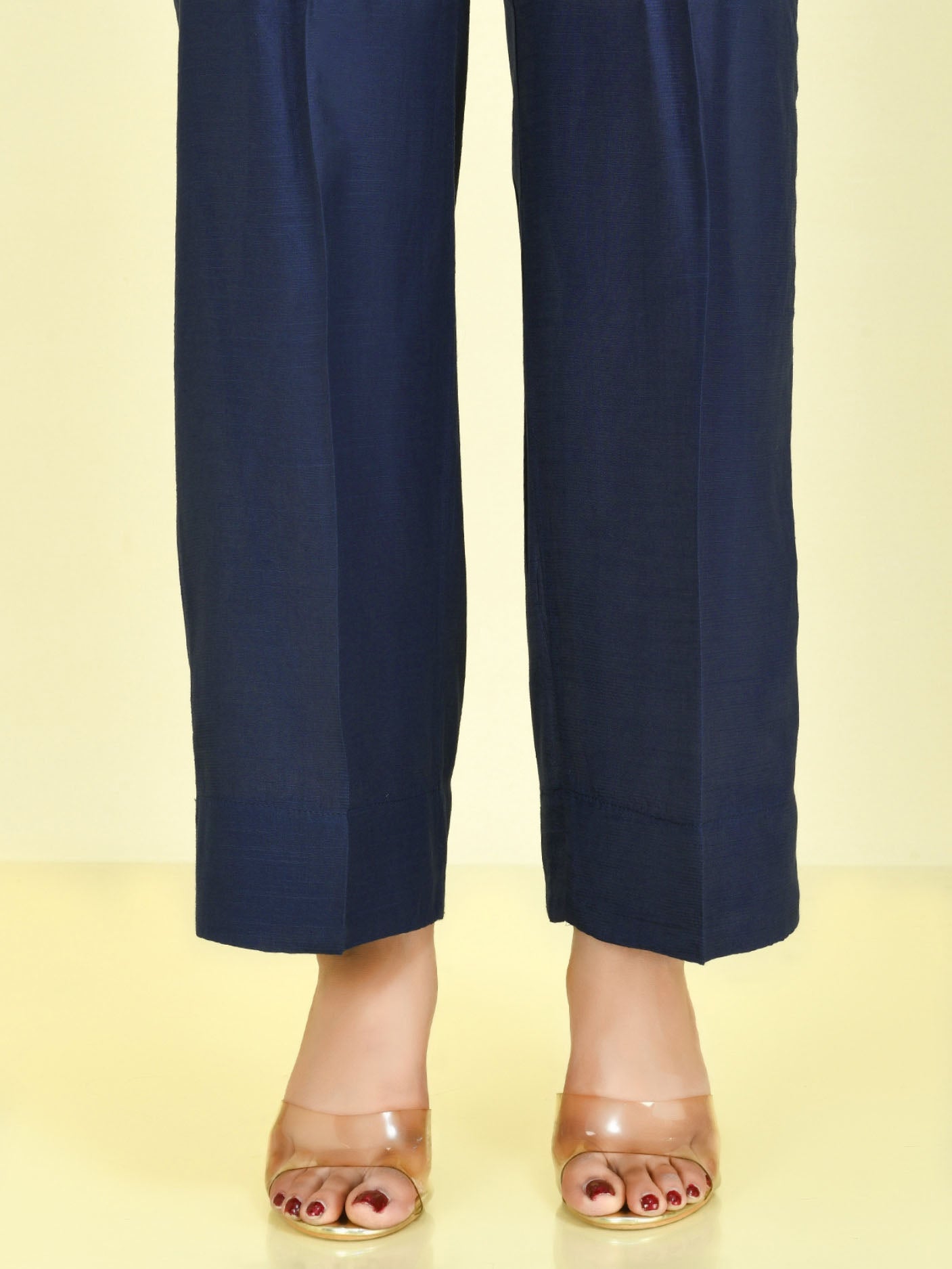 Raw Silk Pants - Dark Blue