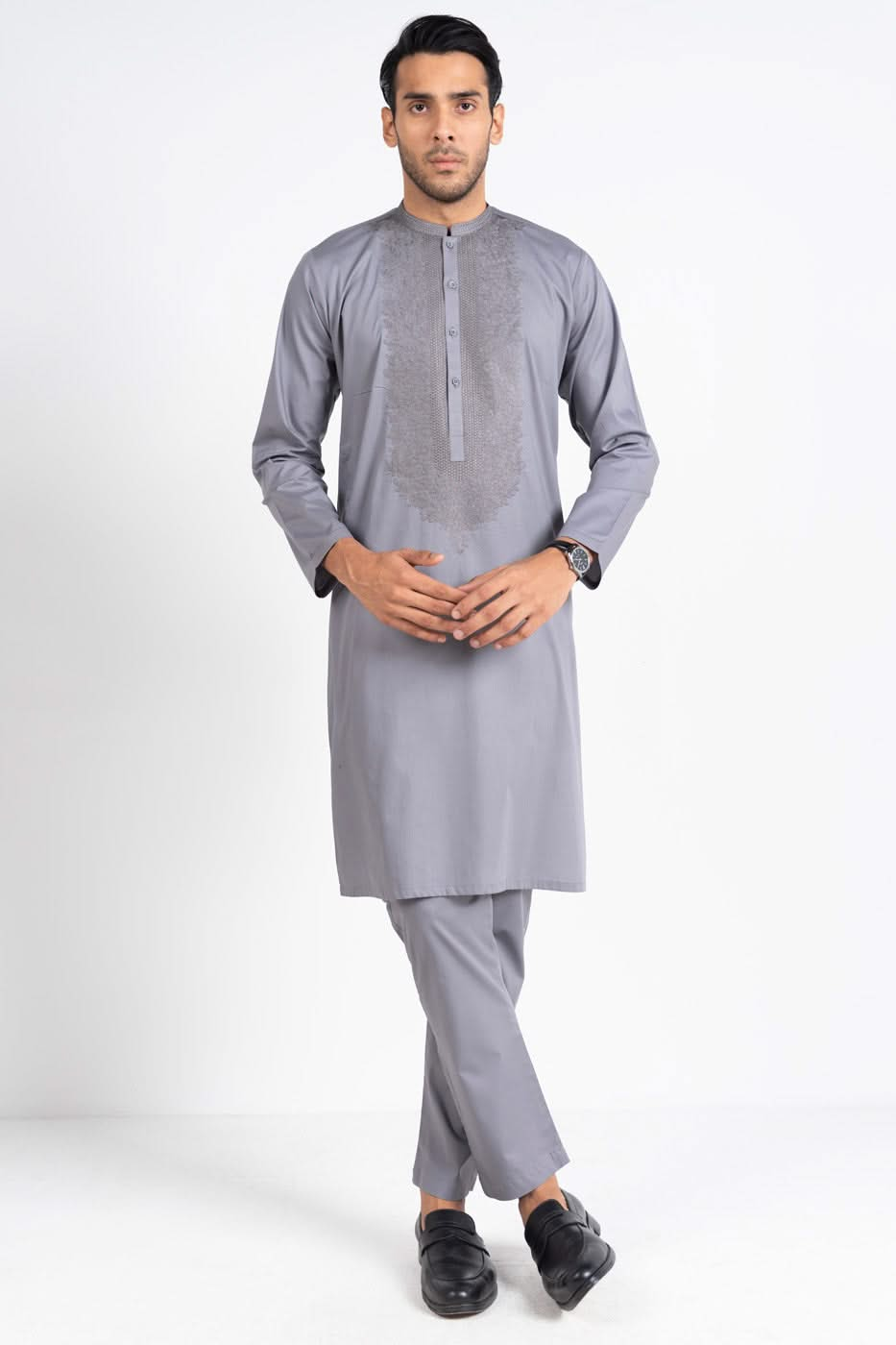 Regular Fit Embroidered Kurta Trouser