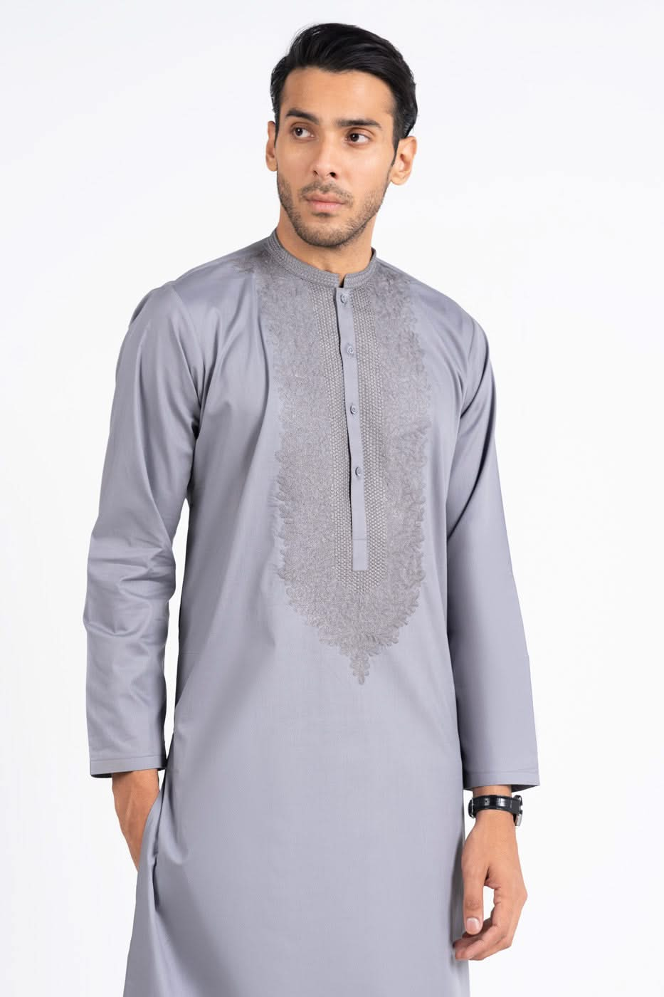 Slim Fit Embroidered Kurta Trouser