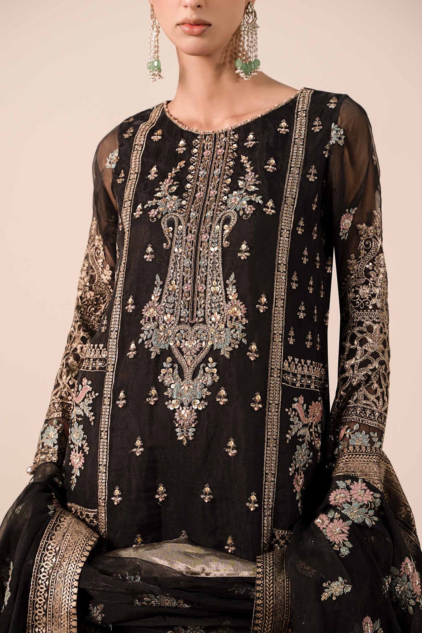 3 Piece Embroidered Organza Suit | SF-EF25-24