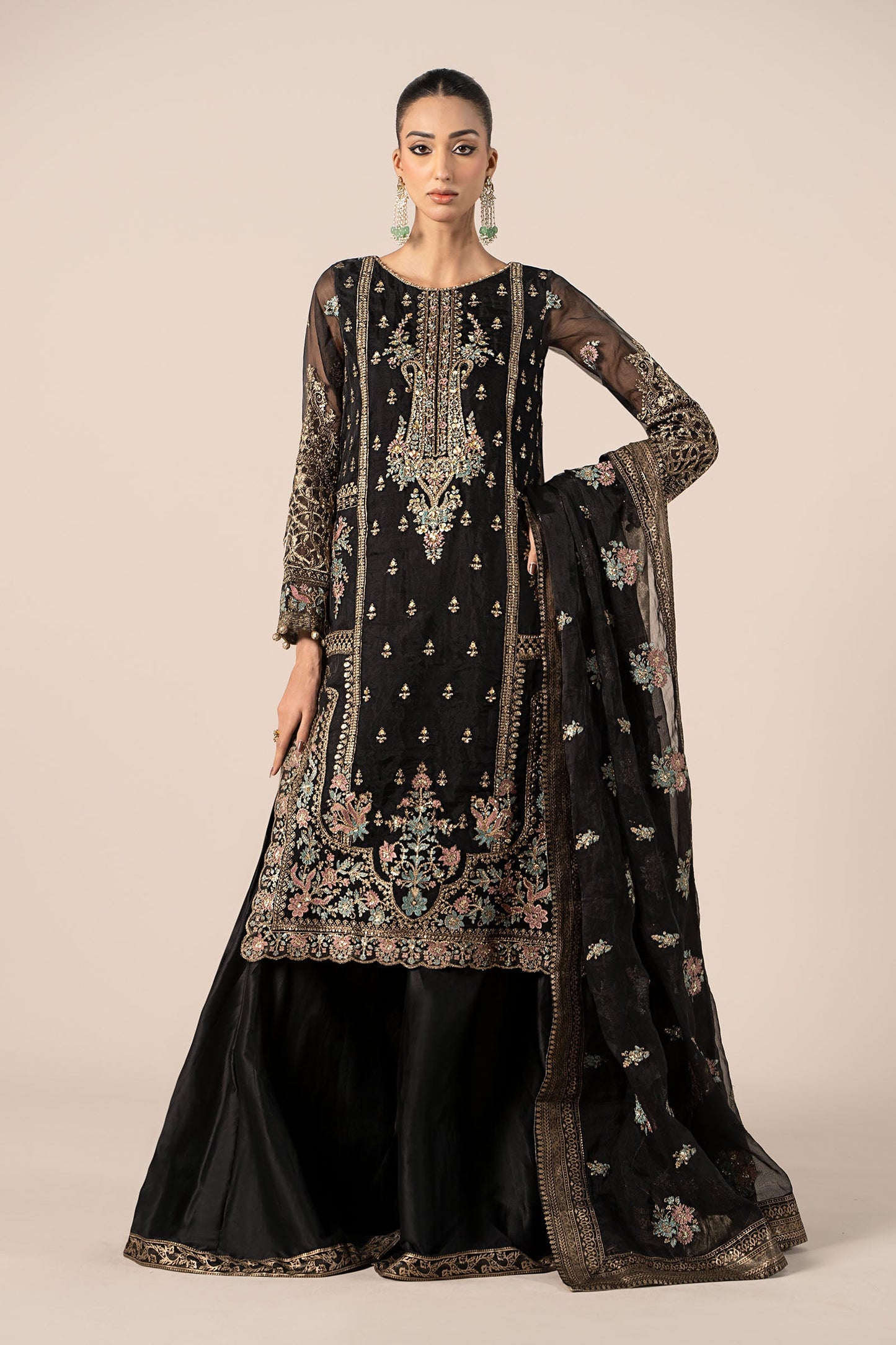 3 Piece Embroidered Organza Suit | SF-EF25-24