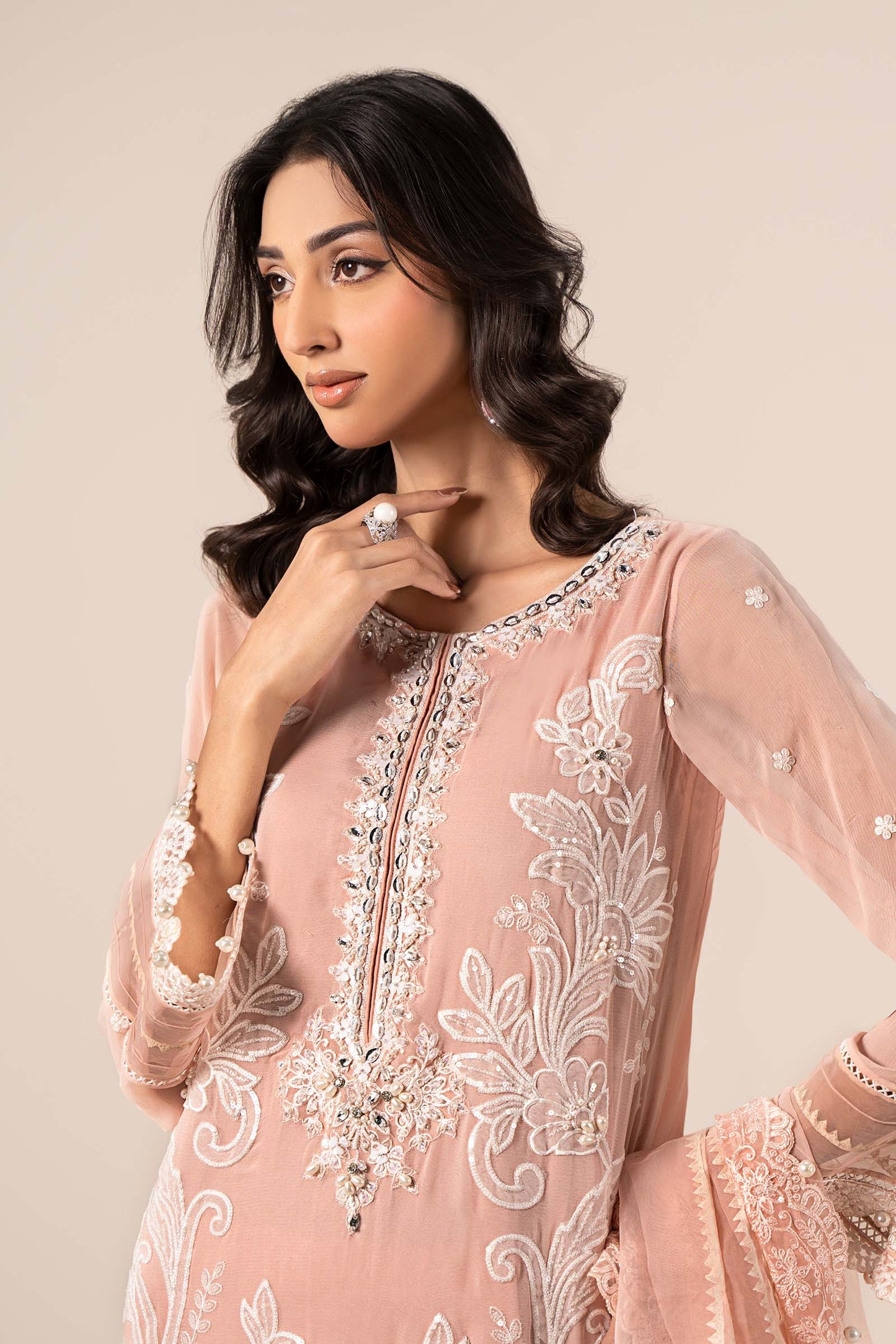 3 Piece Embroidered Chiffon Suit | SF-EF25-34