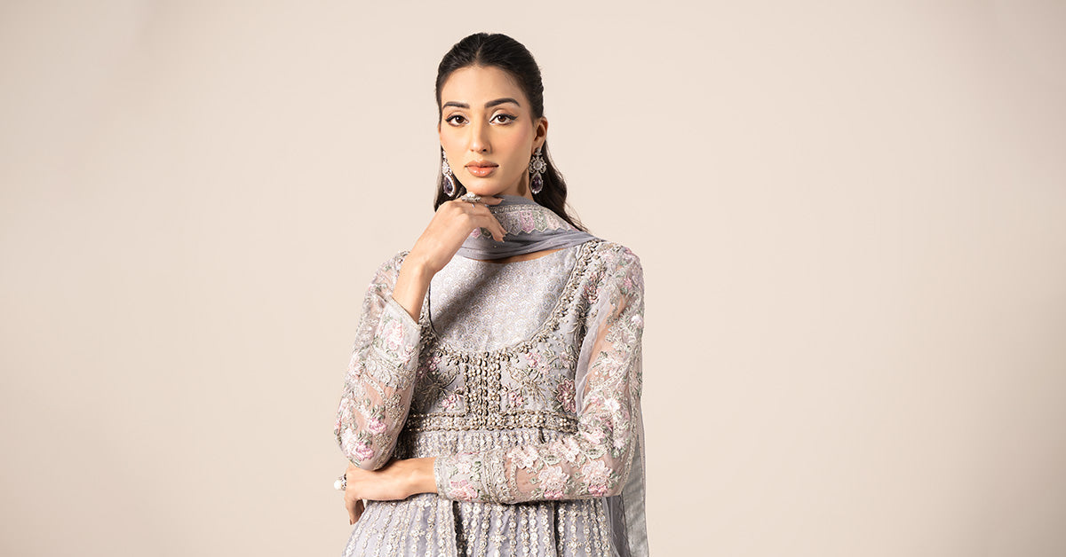 3 Piece Embroidered Organza Suit | SF-EF25-43