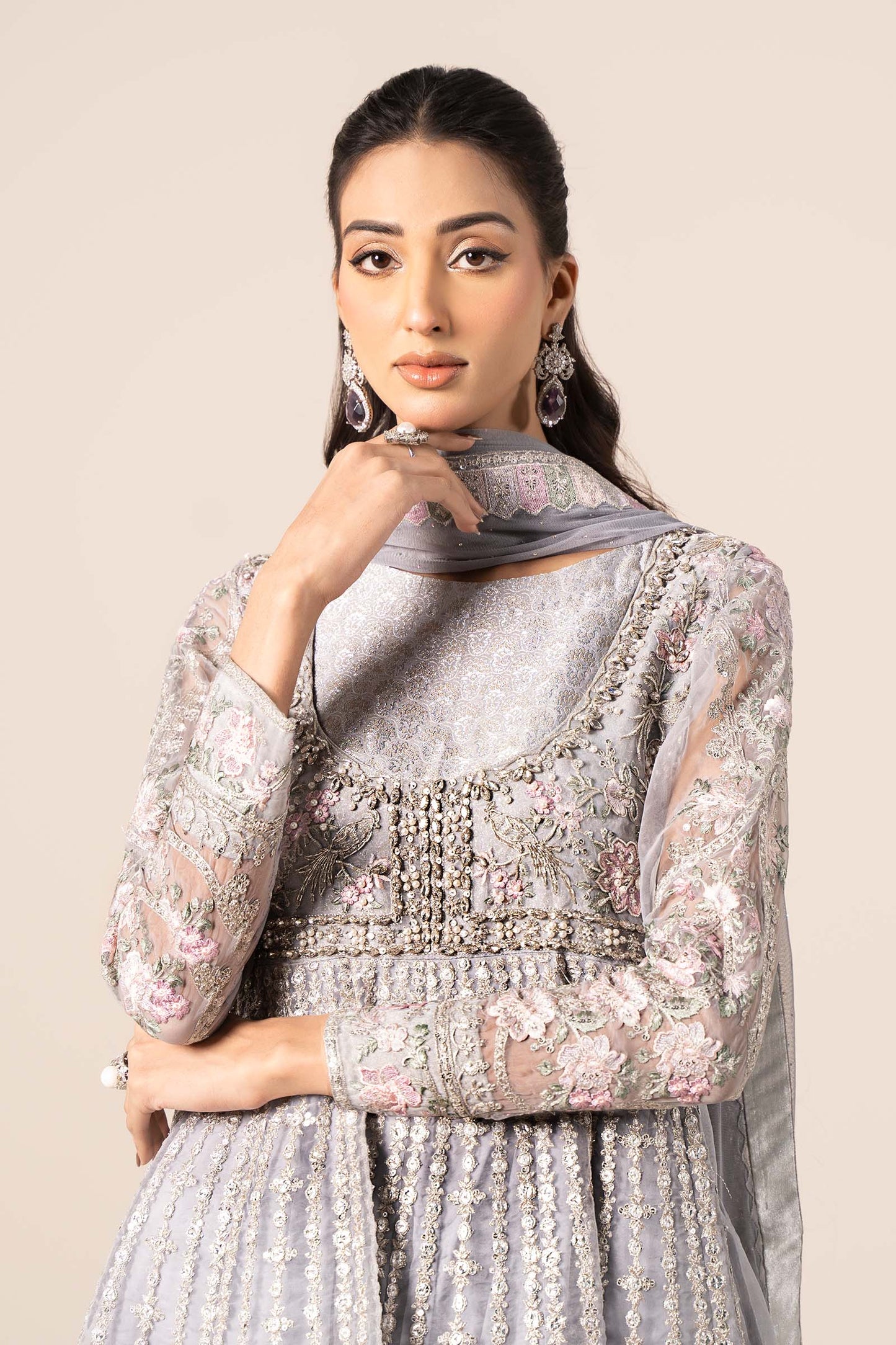 3 Piece Embroidered Organza Suit | SF-EF25-43