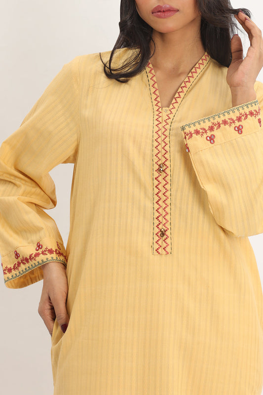 Embroidered Cotton Jacquard Stitched 2 Piece