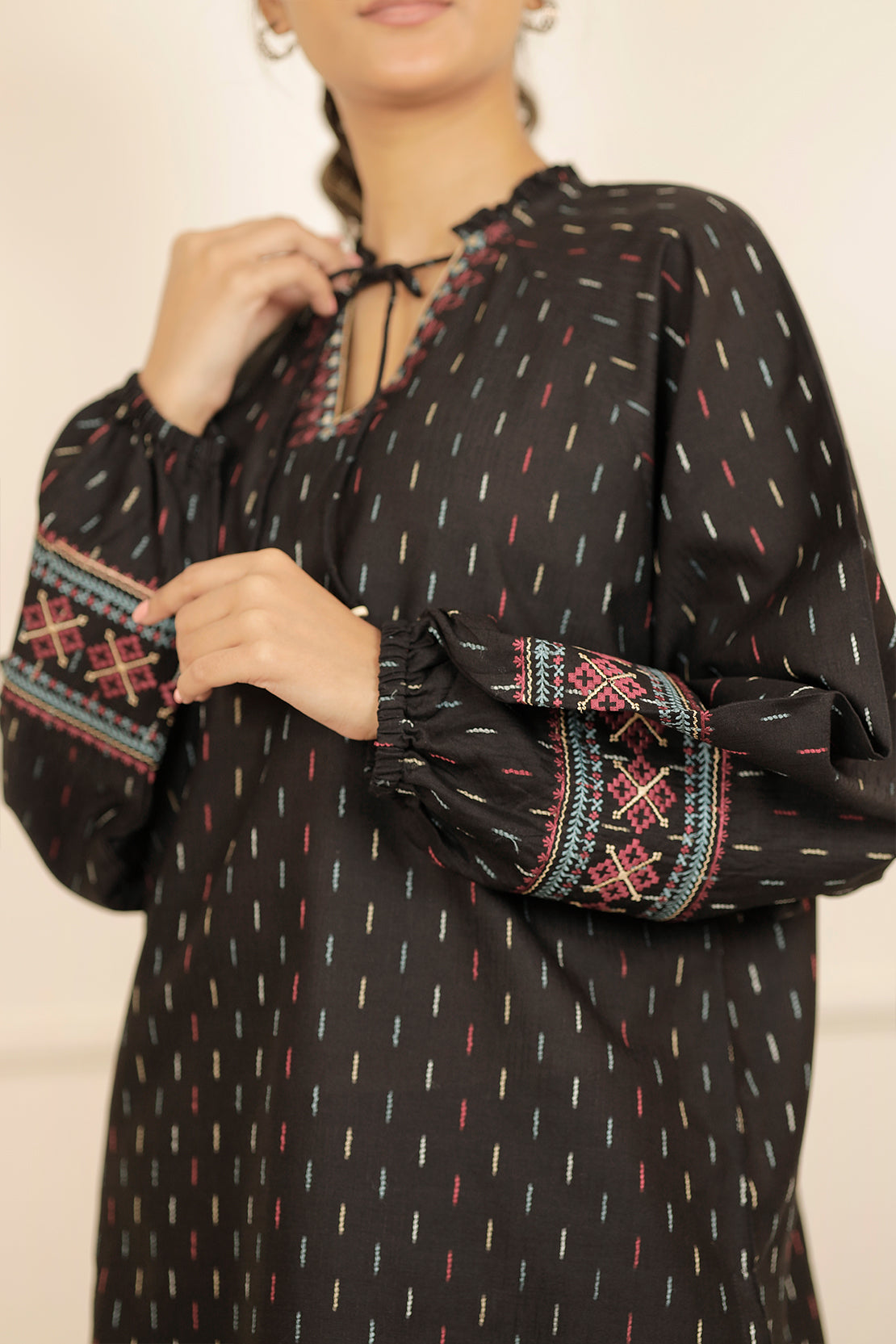 Embroidered Cotton Jacquard Stitched 2 Piece (Shirt/Trouser)