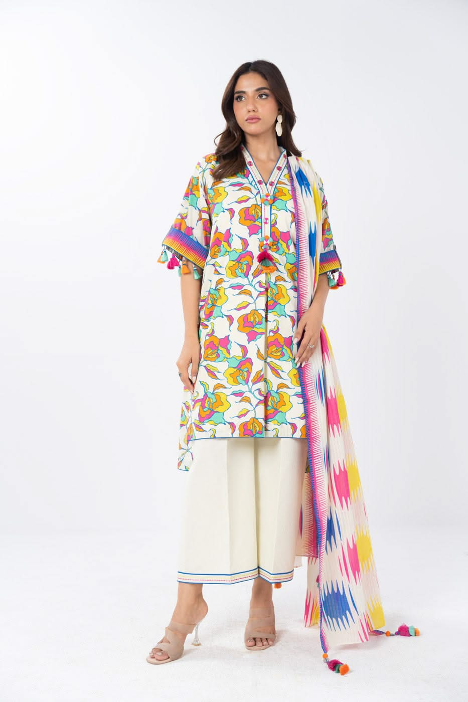 3 Piece  Printed Lawn Suit With Printed Dobby Dupatta