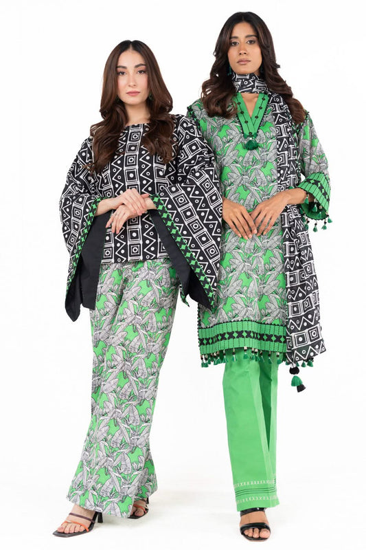 3 Piece  Printed Lawn Suit With Printed Lawn Dupatta