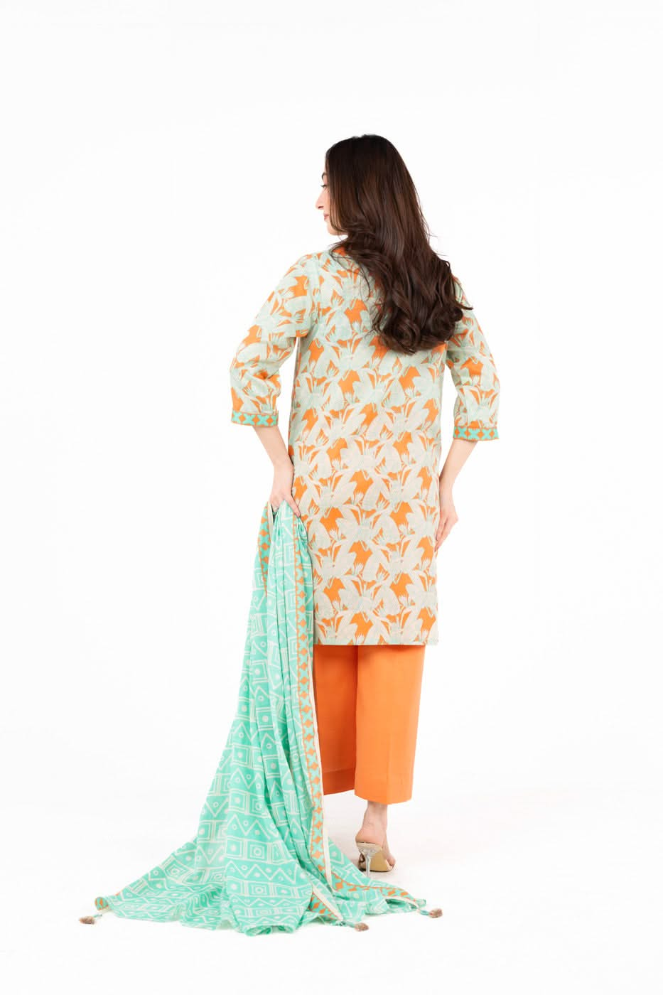 3 Piece  Printed Lawn Suit With Printed Lawn Dupatta