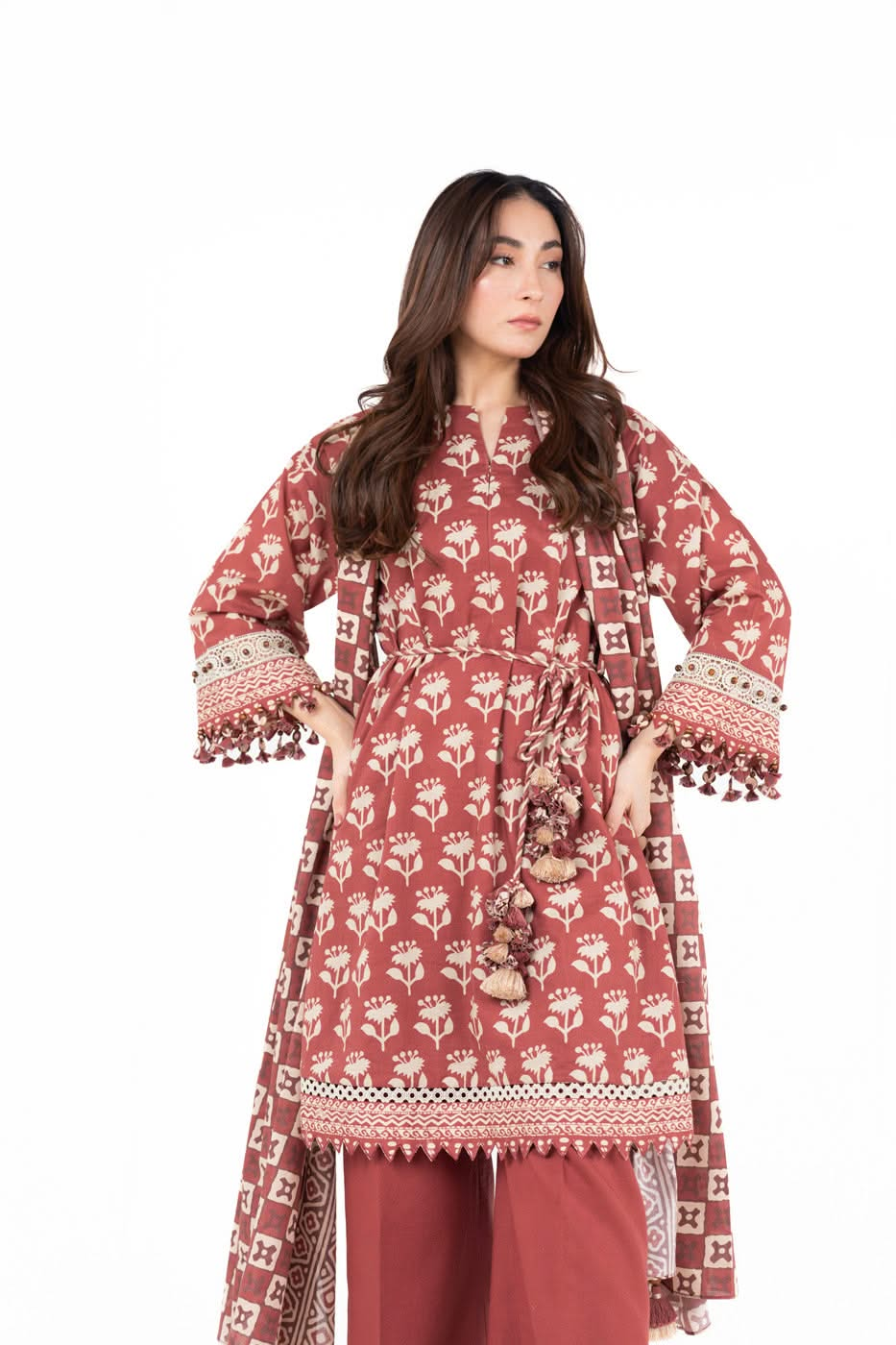 3 Piece Printed Lawn Suit With Printed Lawn Dupatta