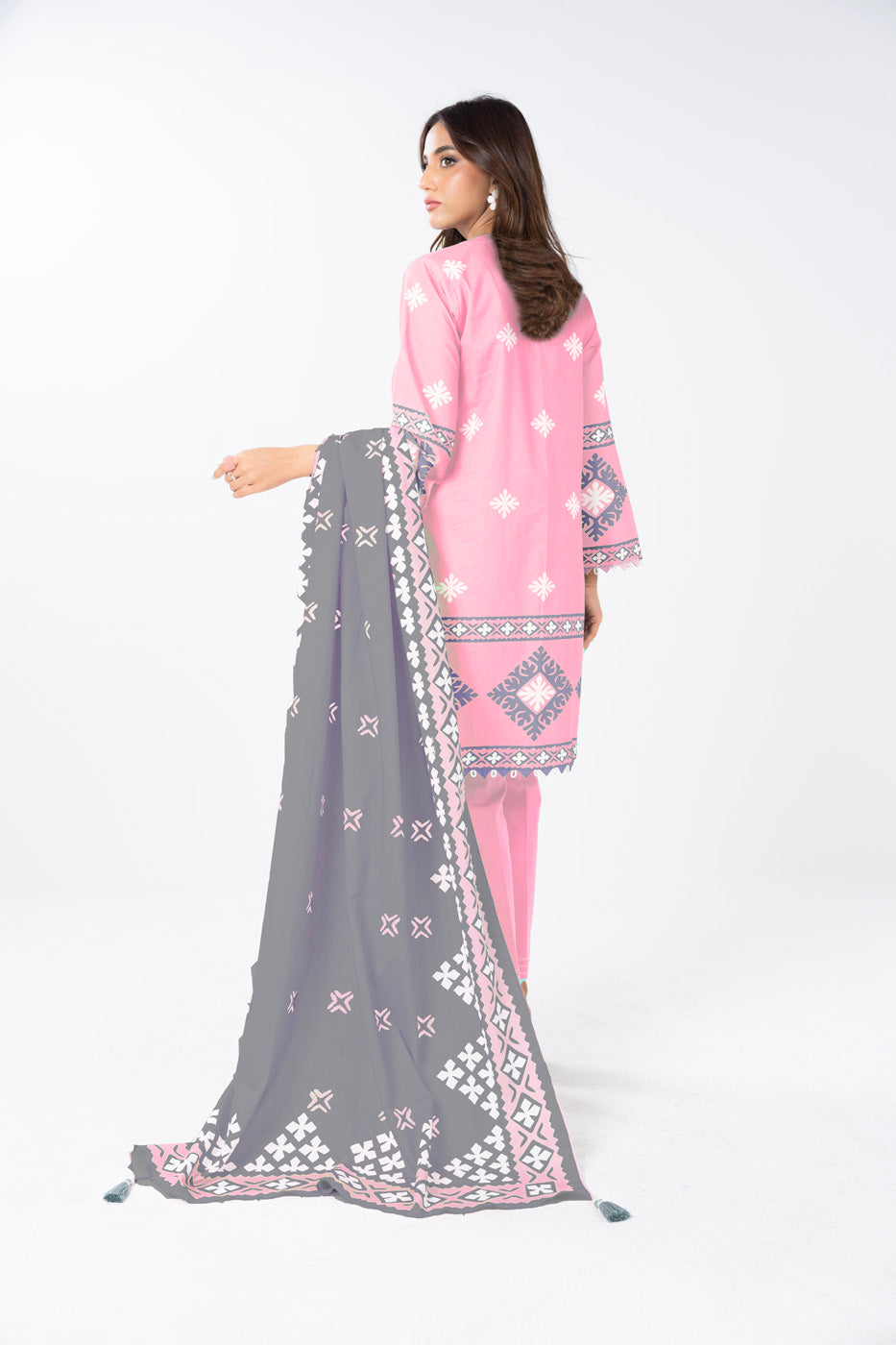 3 Piece  Printed Lawn Suit With Printed Lawn Dupatta