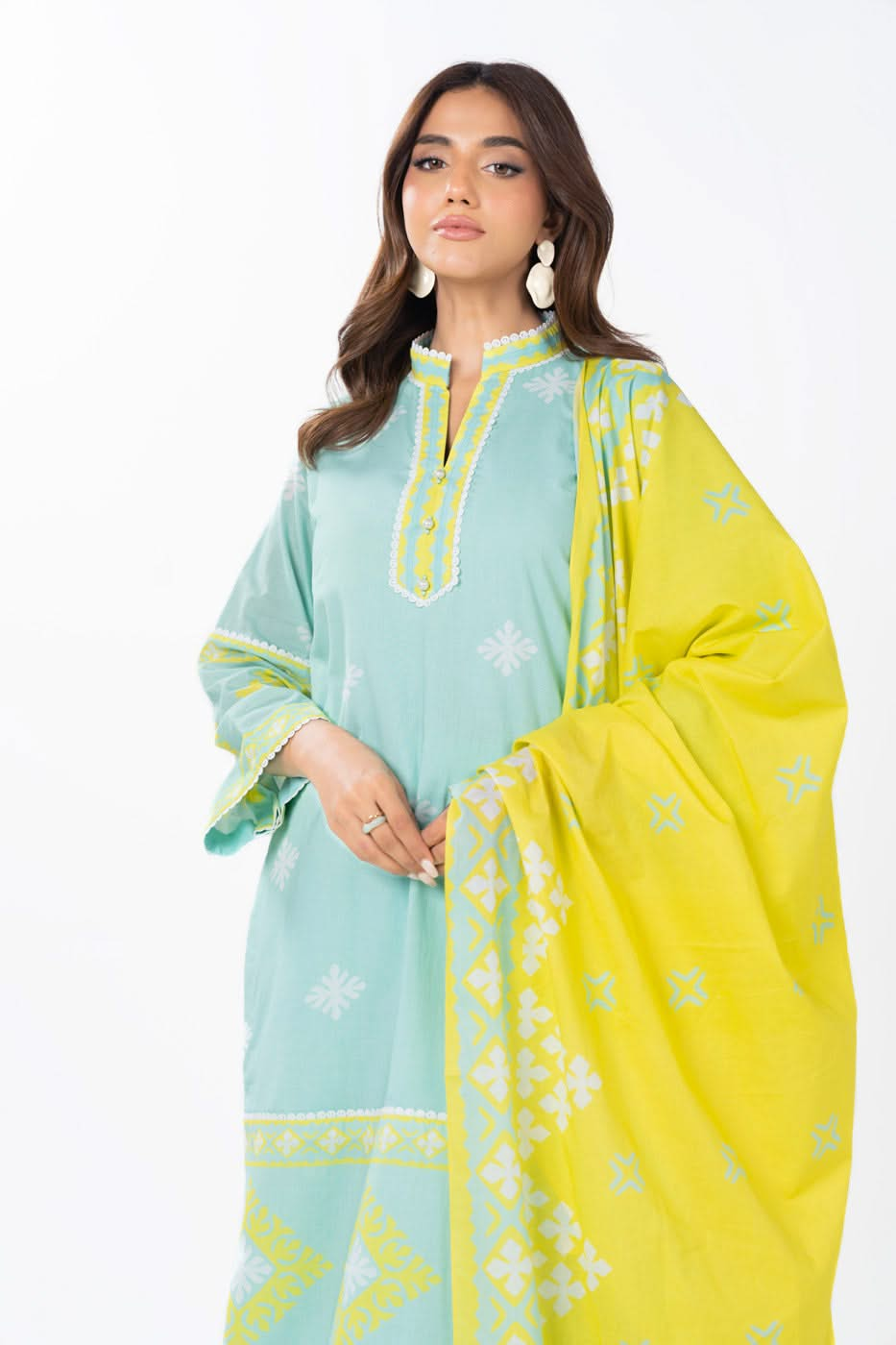 3 Piece Printed Lawn Suit With Printed Lawn Dupatta