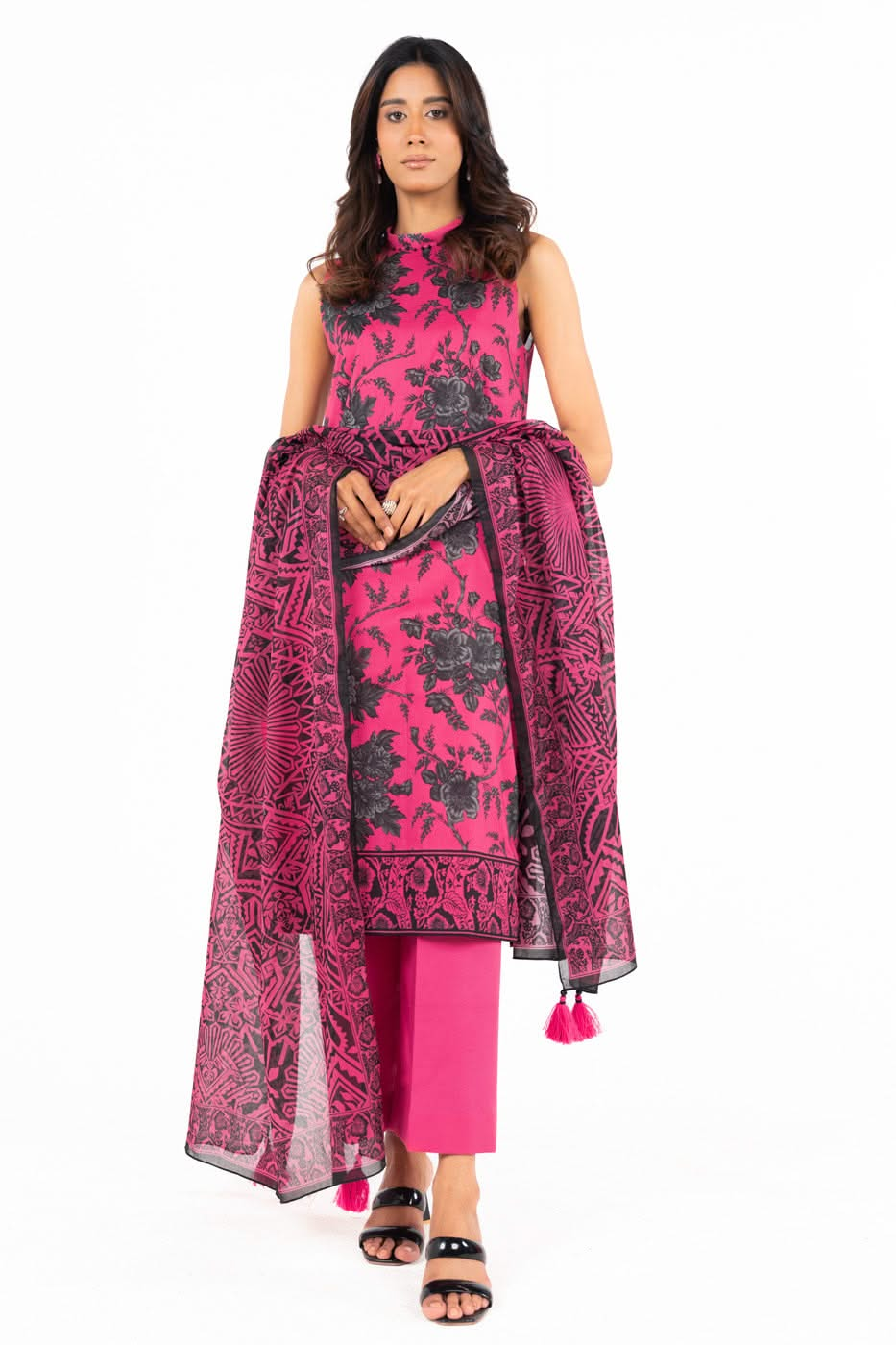 3 Piece  Printed Lawn Suit With Printed Lawn Dupatta