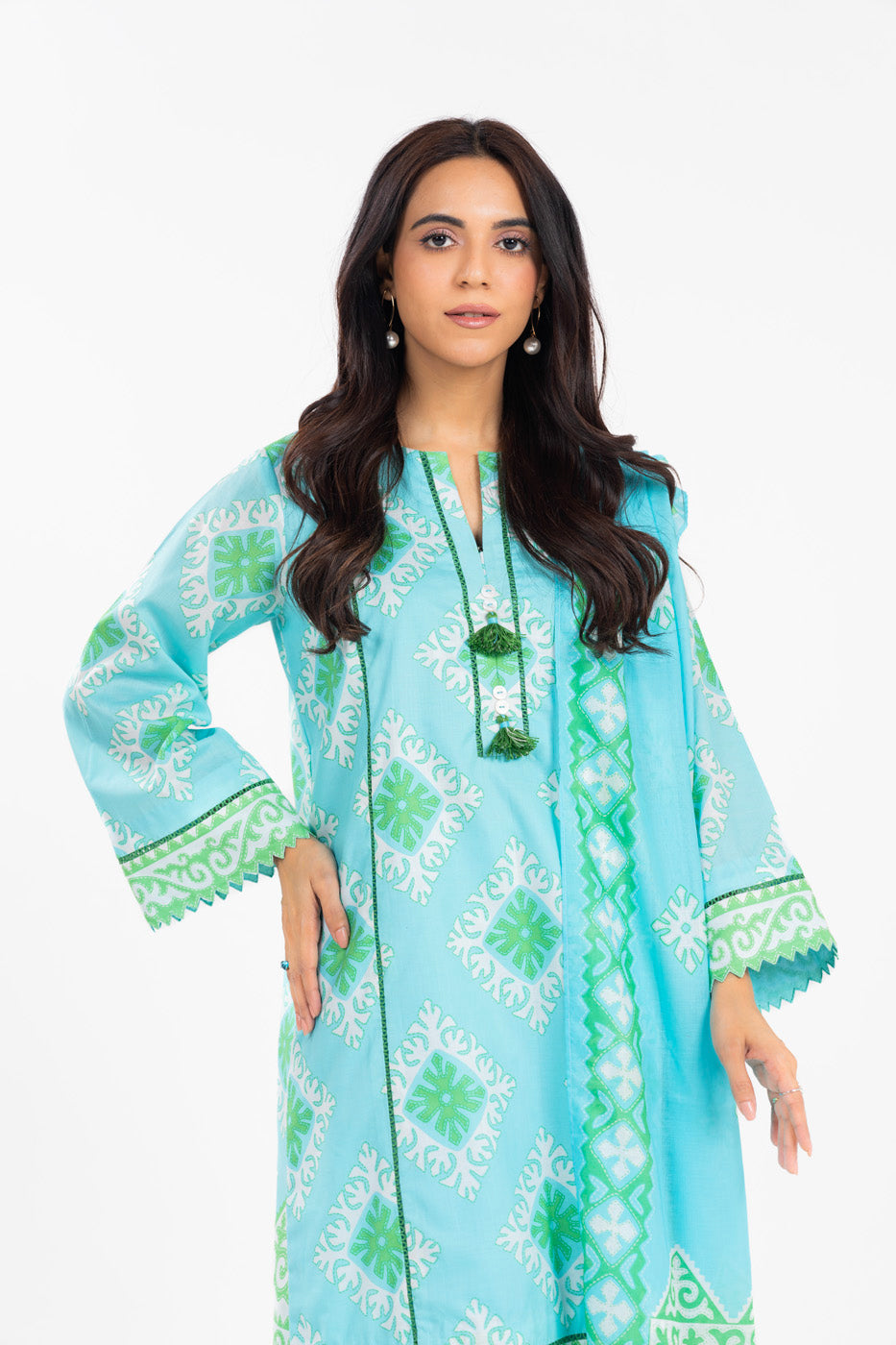 3 Piece Printed Lawn Suit With Printed Lawn Dupatta