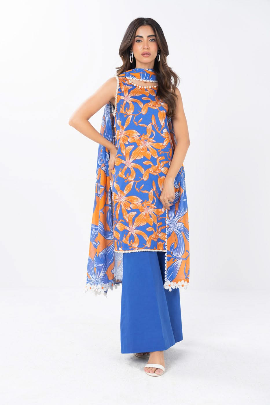 3 Piece  Printed Lawn Suit With Printed Lawn Dupatta