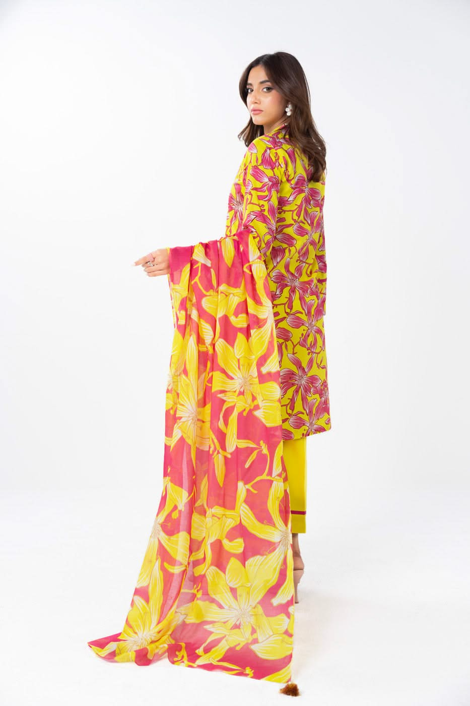 3 Piece  Printed Lawn Suit With Printed Lawn Dupatta