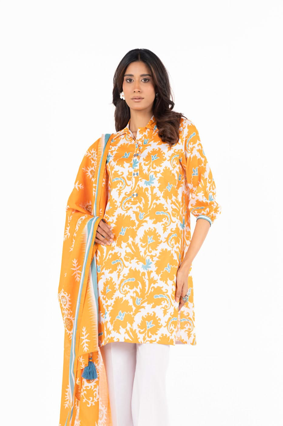 3 Piece  Printed Lawn Suit With Printed Lawn Dupatta