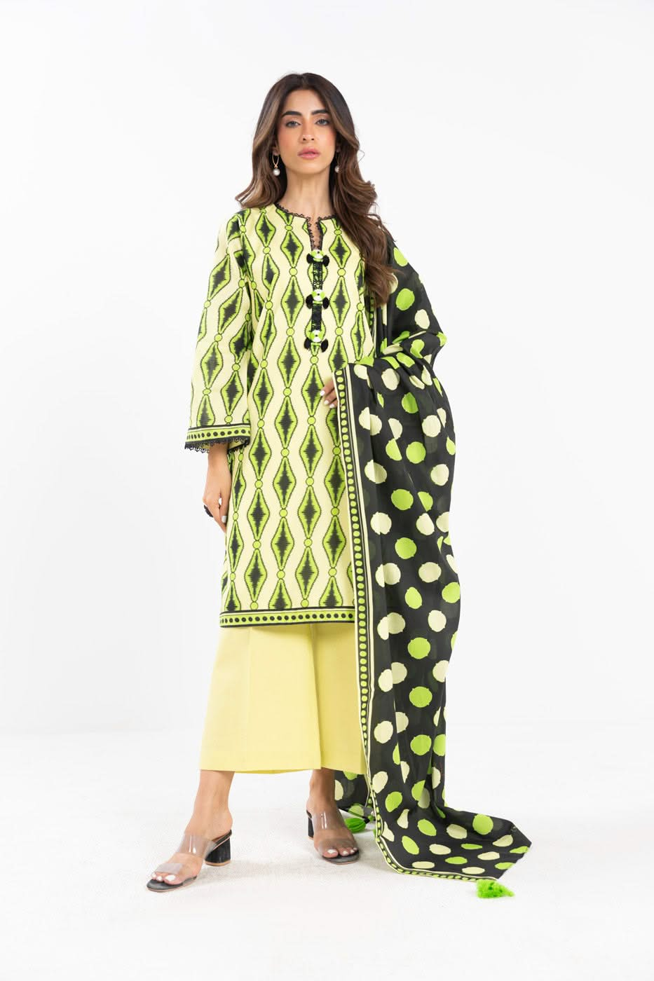 3 Piece  Printed Lawn Suit With Printed Lawn Dupatta