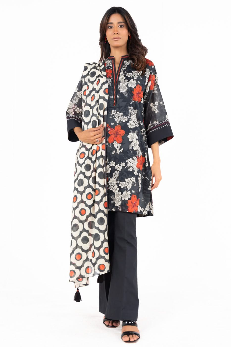 3 Piece  Printed Lawn Suit With Printed Lawn Dupatta