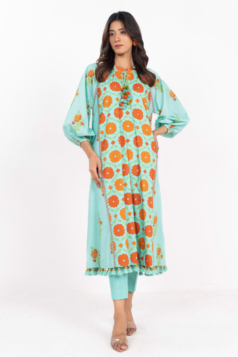 3 Piece  Printed Lawn Suit With Printed Silver Lawn Dupatta