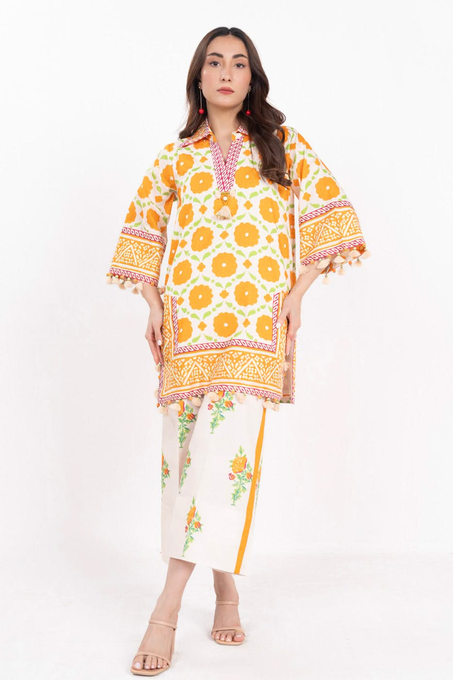 3 Piece  Printed Lawn Suit With Printed Silver Lawn Dupatta