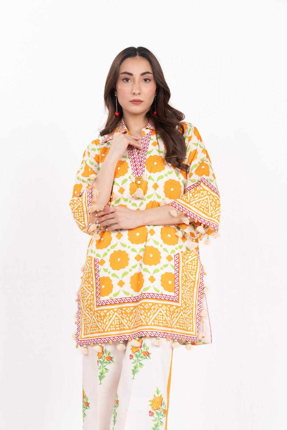 3 Piece  Printed Lawn Suit With Printed Silver Lawn Dupatta