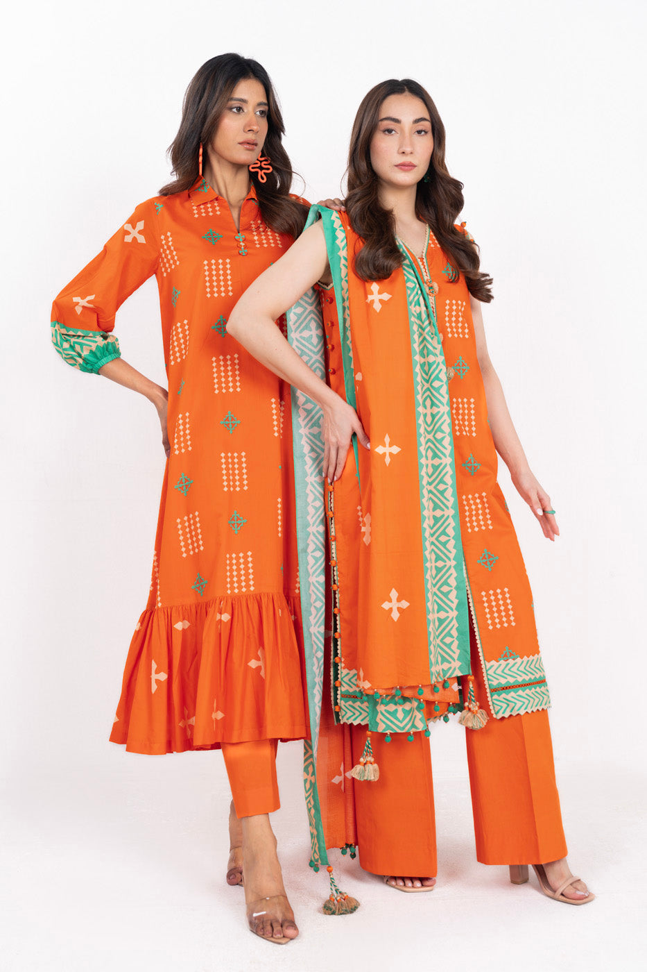 3 Piece Printed Lawn Suit With Printed Silver Lawn Dupatta