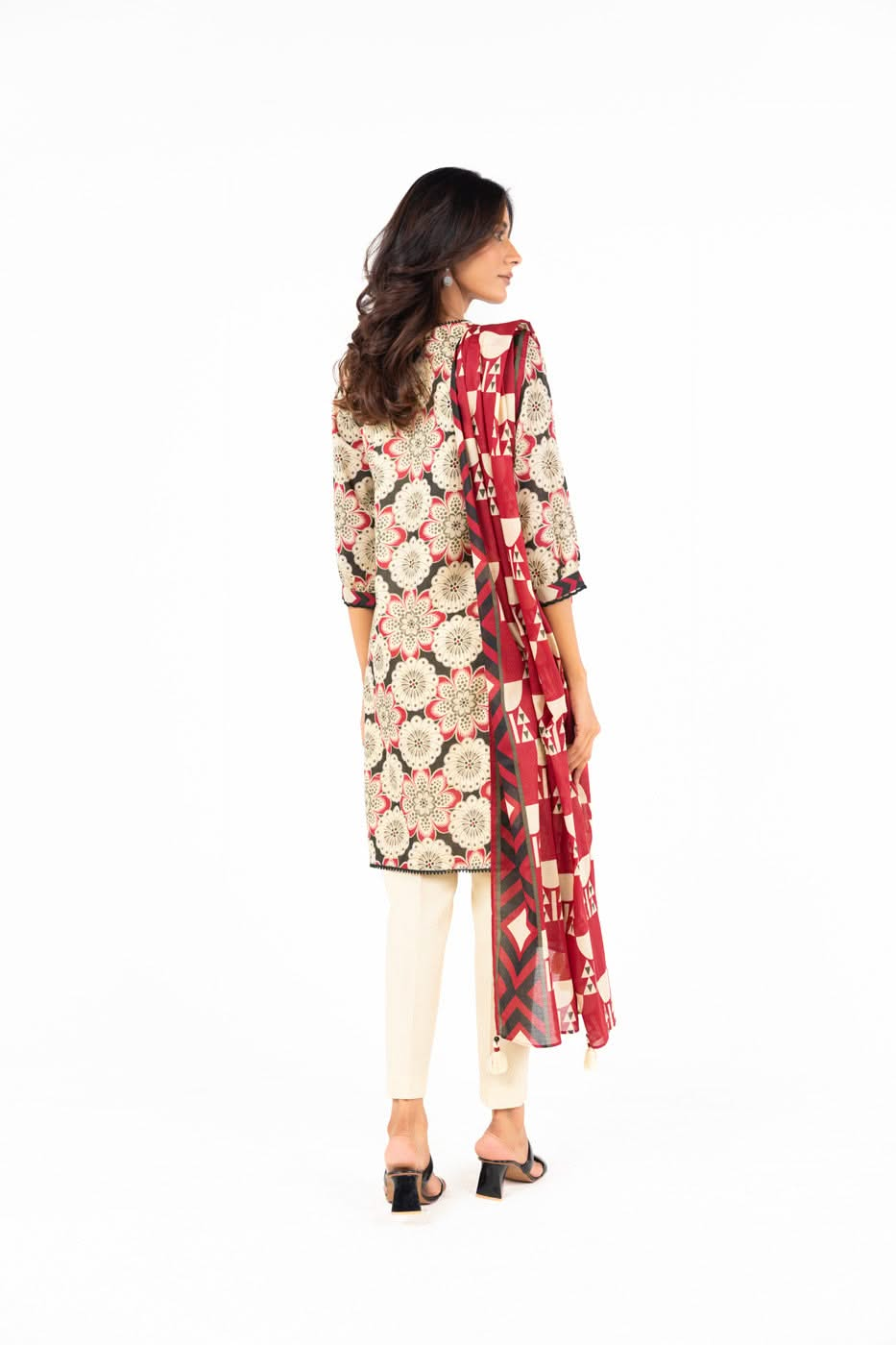 3 Piece  Printed Lawn Suit With Printed Lawn Dupatta