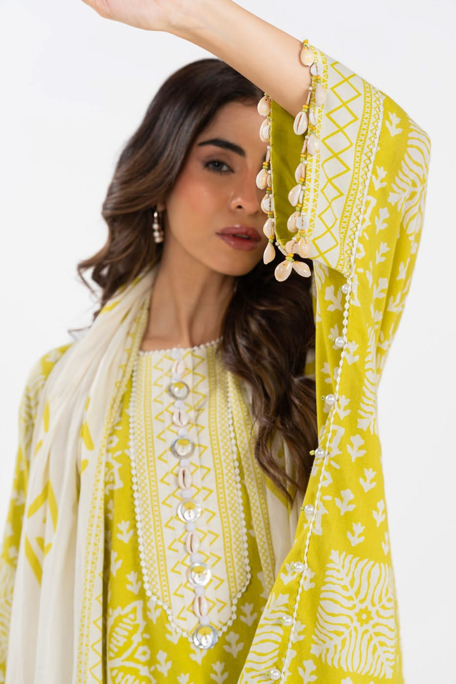 3 Piece  Printed Lawn Suit With Printed Silver Lawn Dupatta