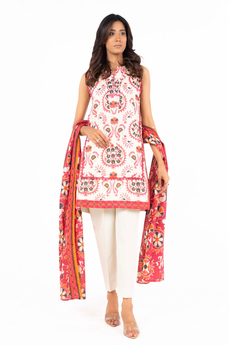 3 Piece  Printed Lawn Suit With Printed Lawn Dupatta