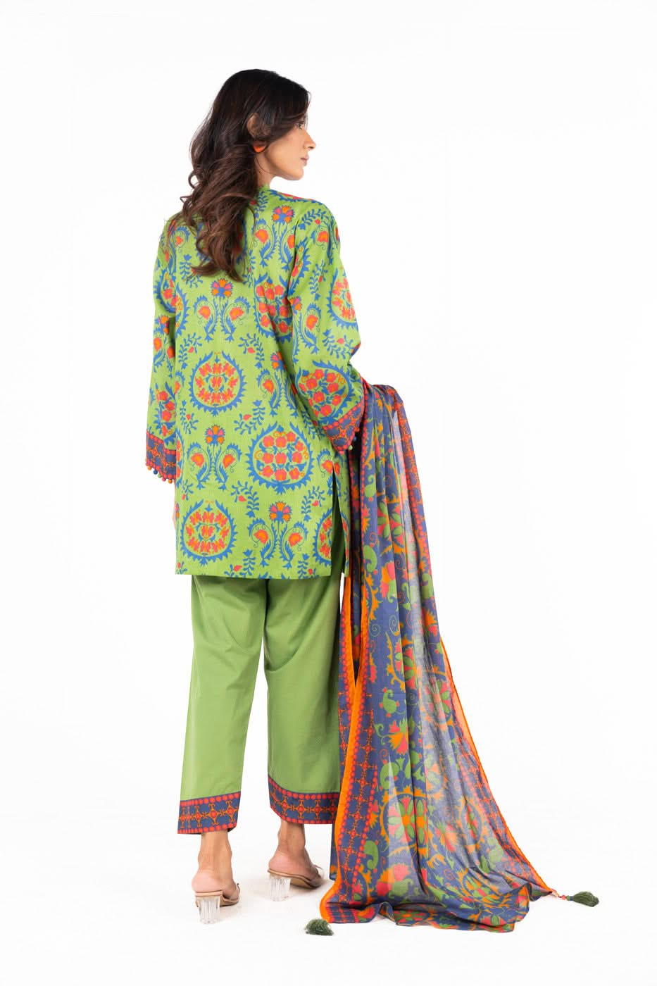 3 Piece  Printed Lawn Suit With Printed Lawn Dupatta