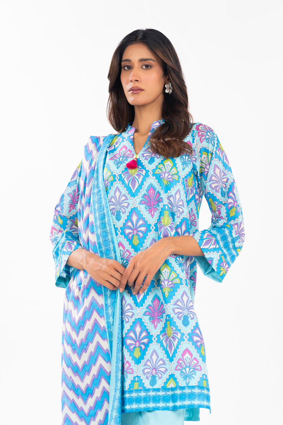 3 Piece  Printed Lawn Suit With Printed Lawn Dupatta